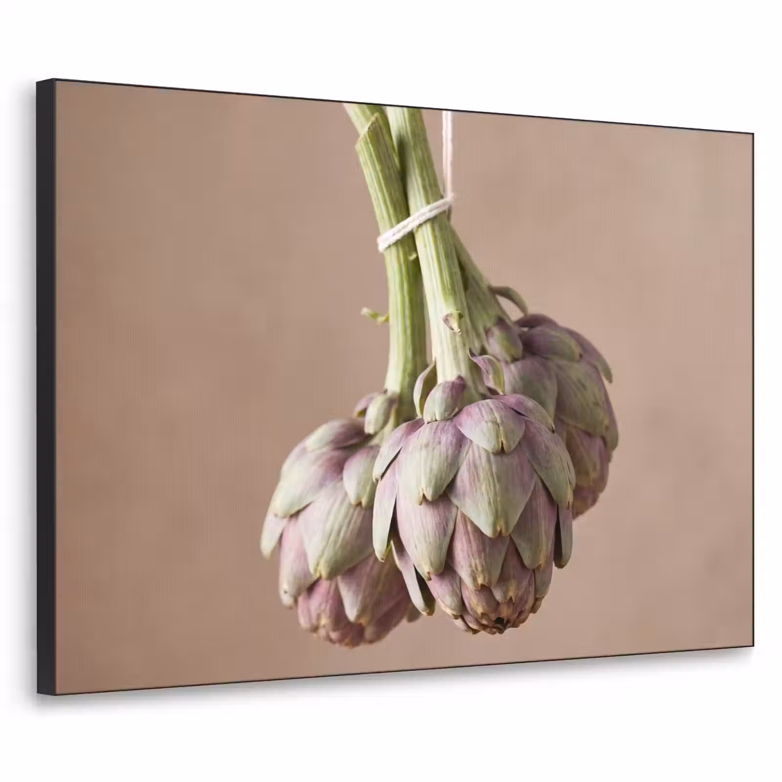 Art Frame - Artischocken – Hängend – Gemüse - Artisjokken - Hangend - Groenten Textielframe zwart klein