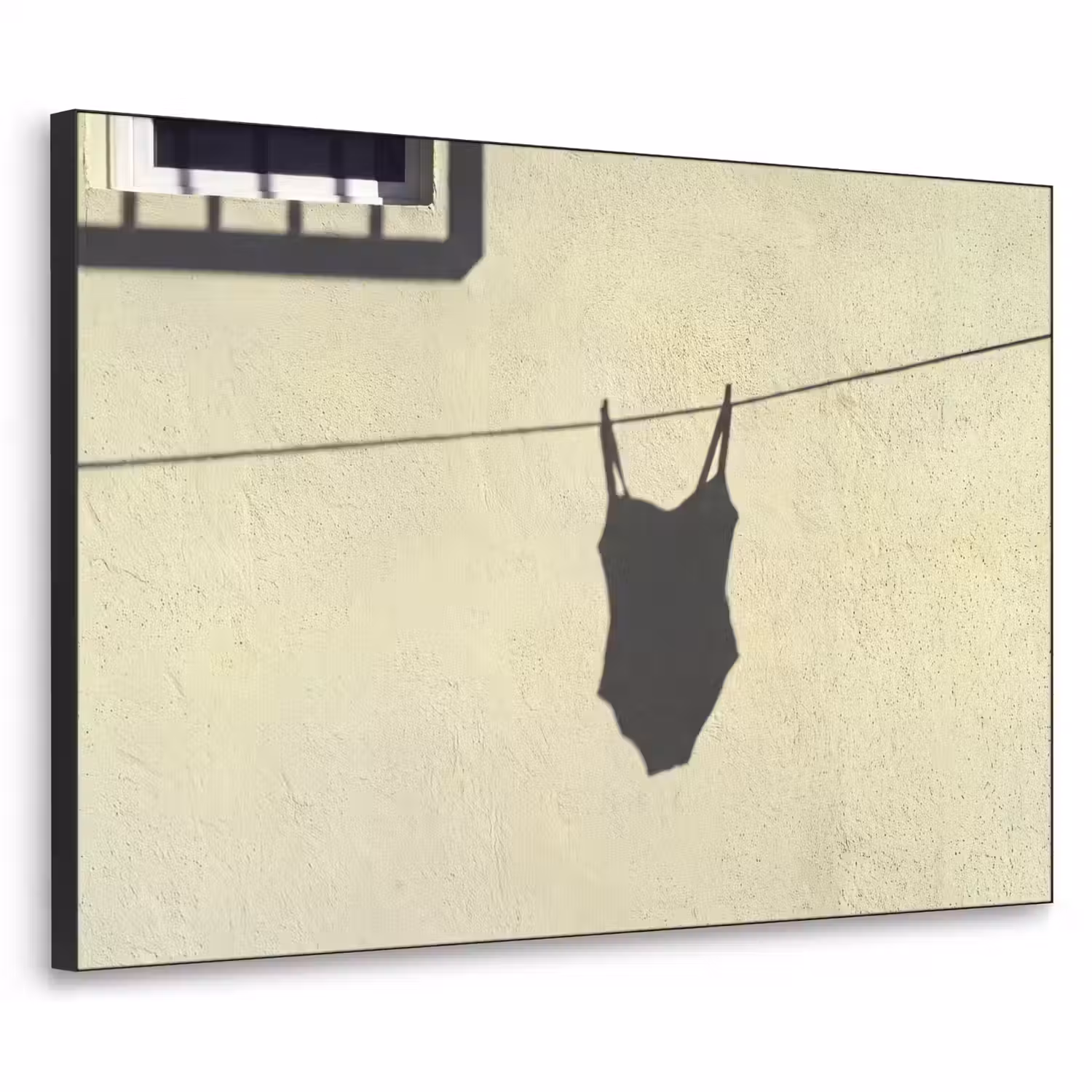 Badpak - Schaduw - Muur - Zomer - Minimalistisch Textielframe zwart klein -3d