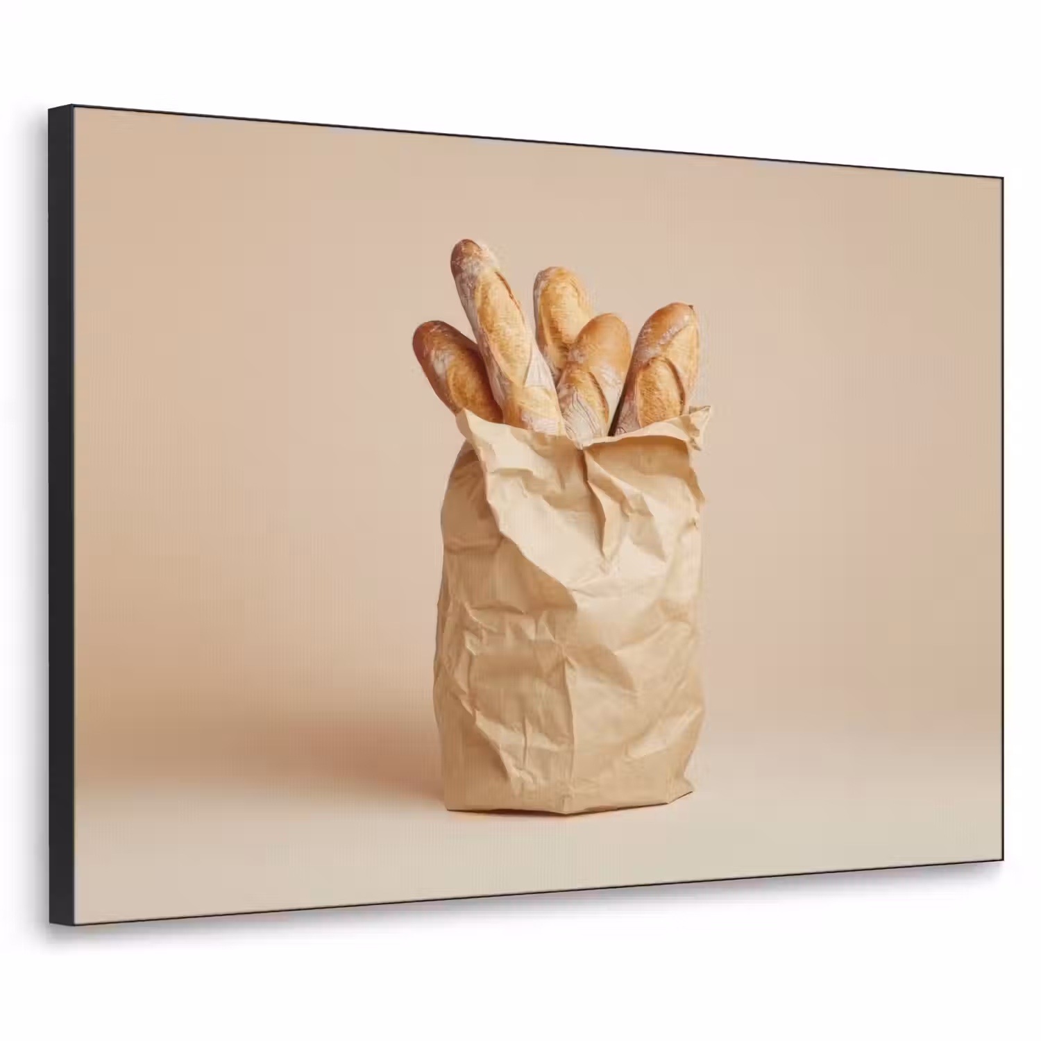 Baguette - Brood - Stokbrood - Beige Textielframe - compleet frame klein -3d