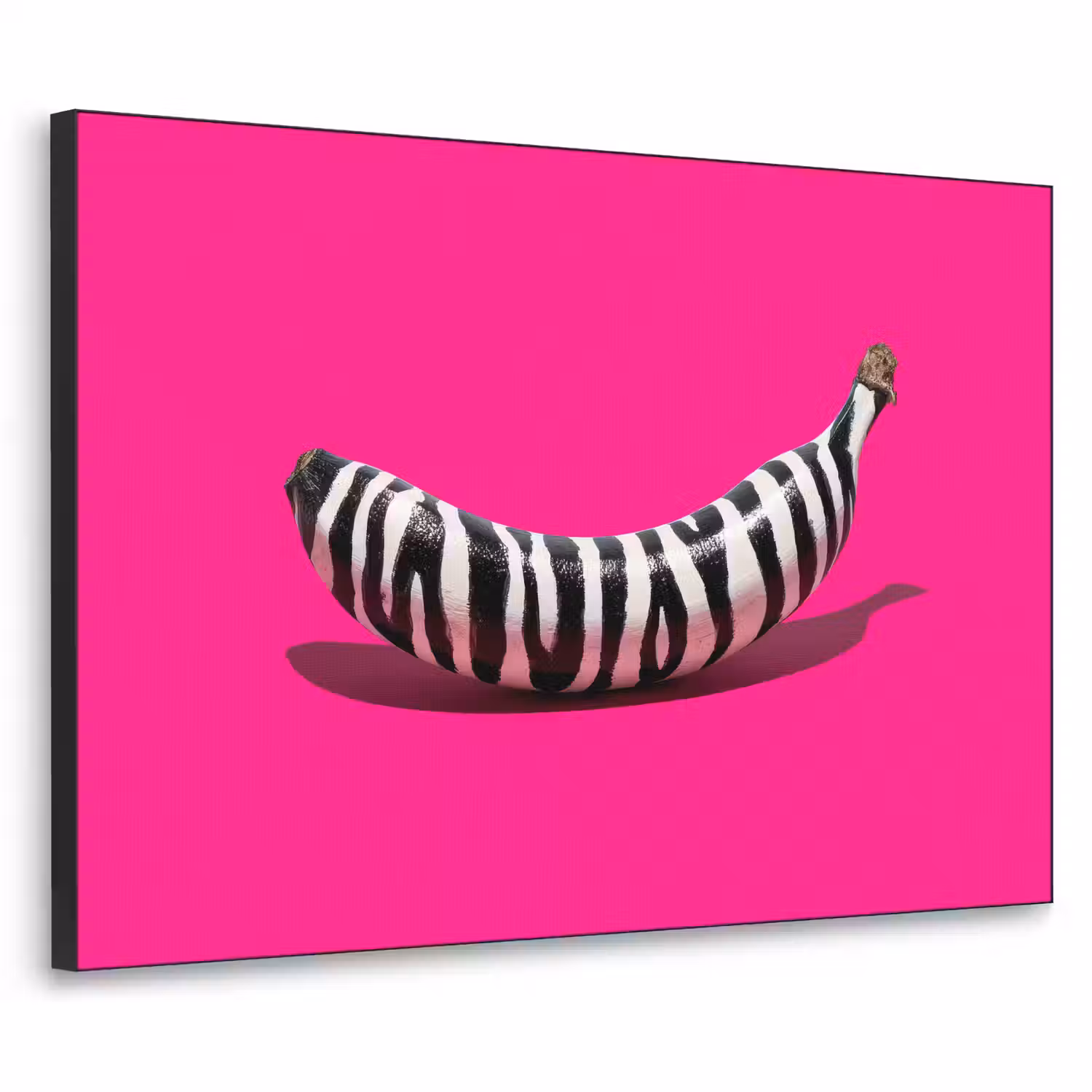 Banaan - Zebraprint - Roze Textielframe - compleet frame klein -3d