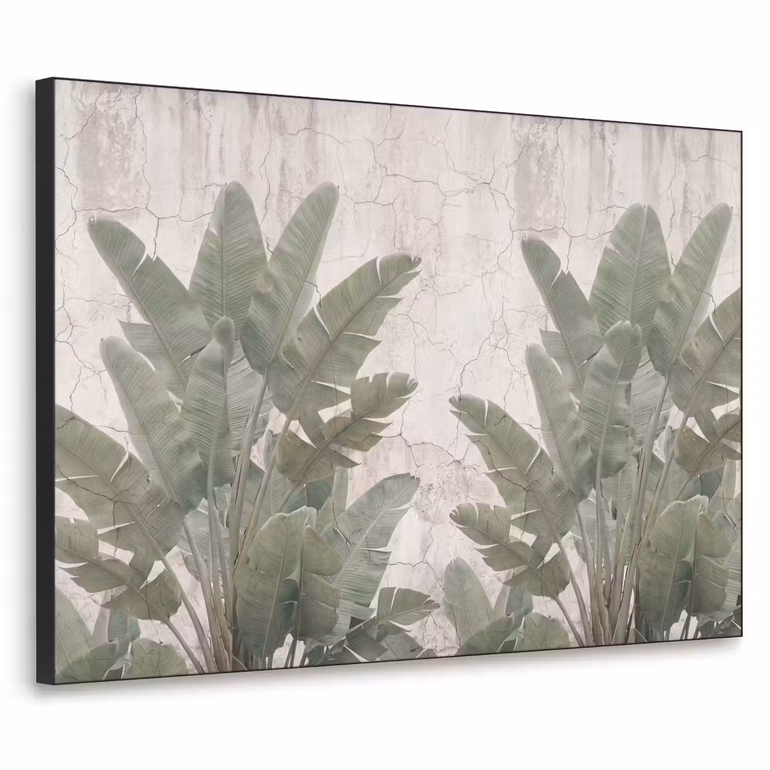 Bananenbladeren - Beton - Groen Textielframe zwart klein -3d