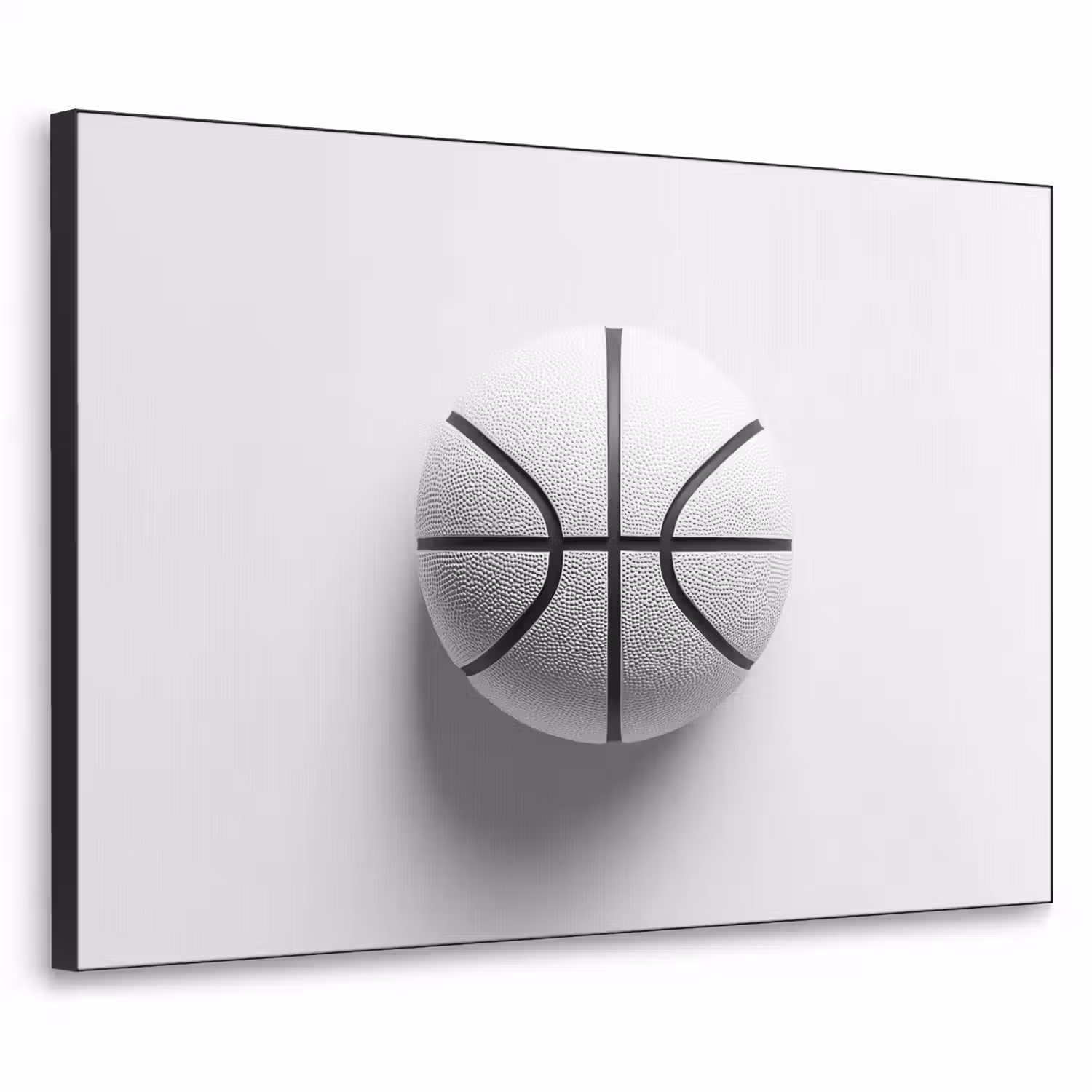 Basketbal - Wit - Schaduw - Lijnen Textielframe - compleet frame klein -3d