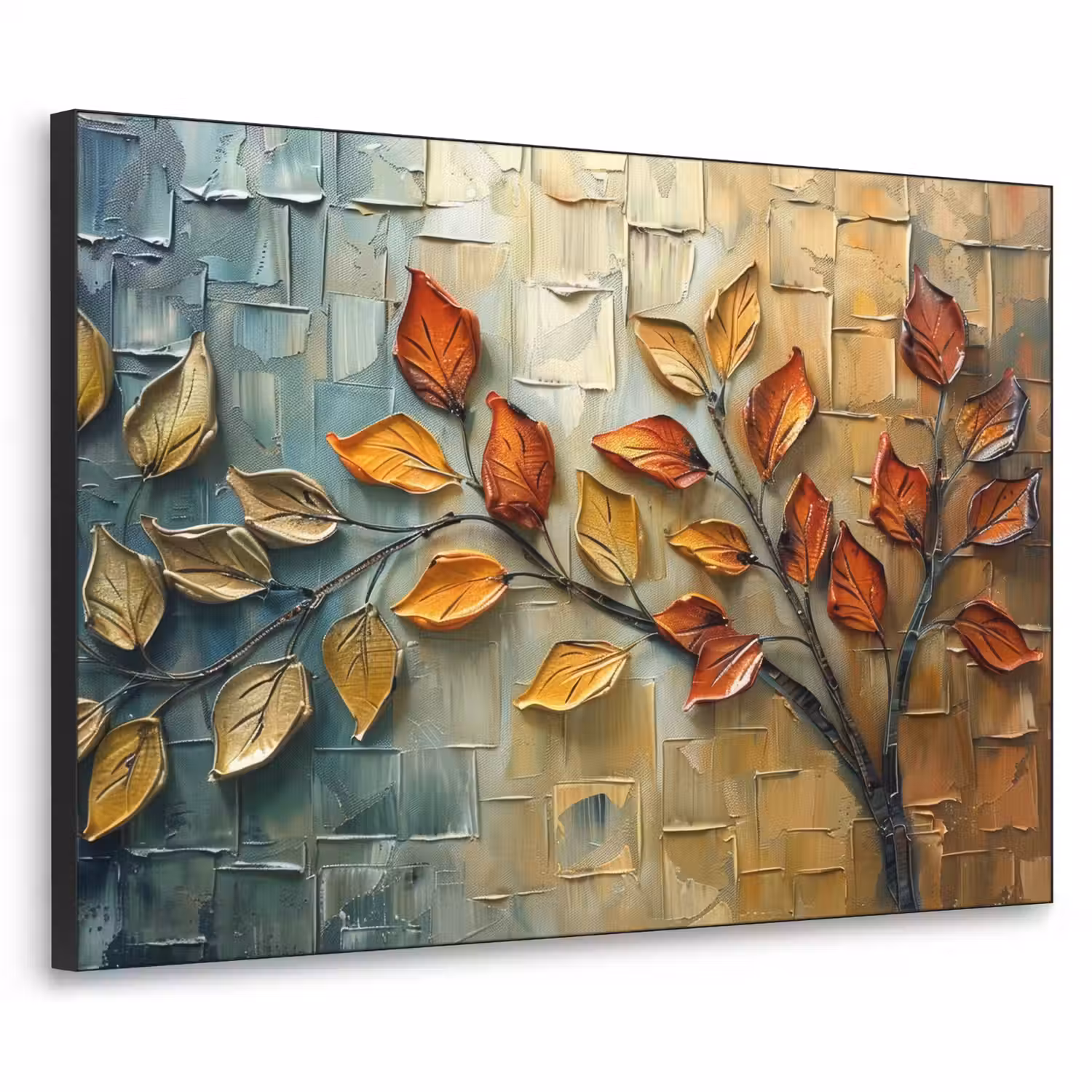 Boom - Abstract - Natuur - Kunst Textielframe zwart klein -3d