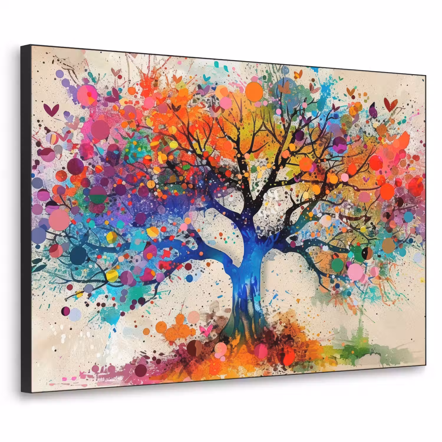 Levensboom - Natuur - Kleurrijk - Boom Textielframe - compleet frame klein -3d