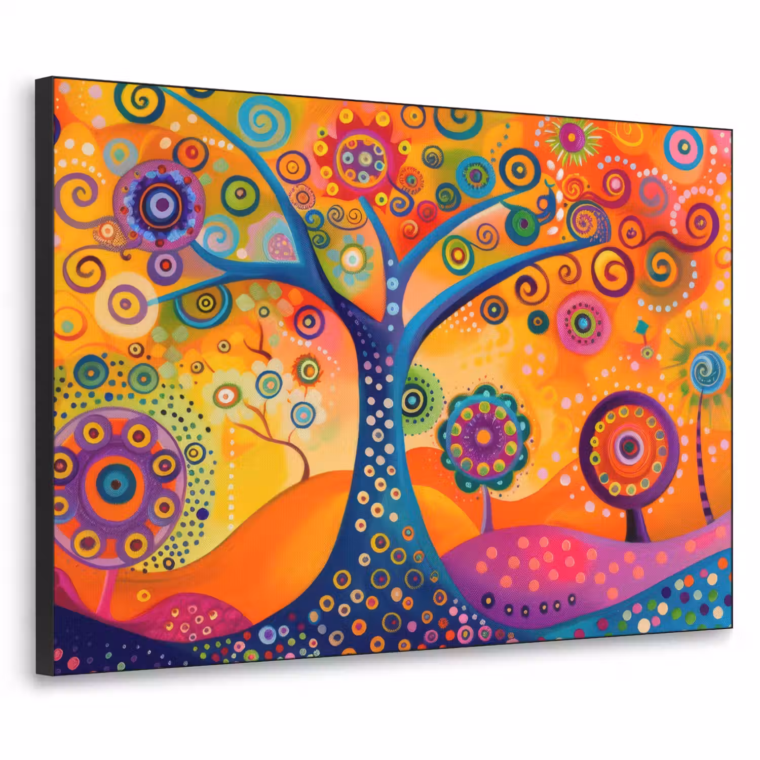 Boom - Levensboom - Abstract - Kleurrijk Textielframe - compleet frame klein -3d