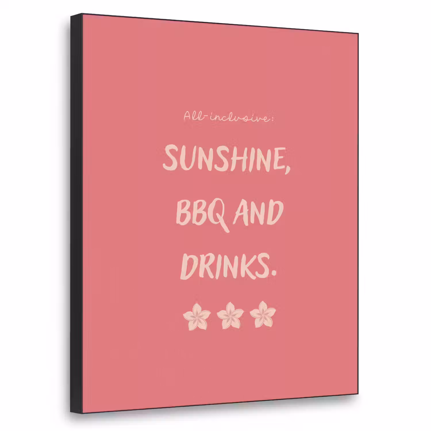 BBQ - Quote - Roze - Zomer Textielframe - compleet frame klein -3d