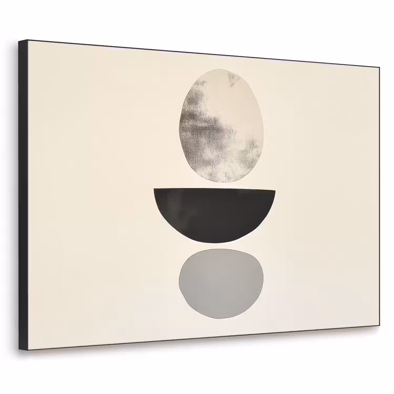 Beige - Japandi - Wabi sabi Textielframe - compleet frame klein -3d