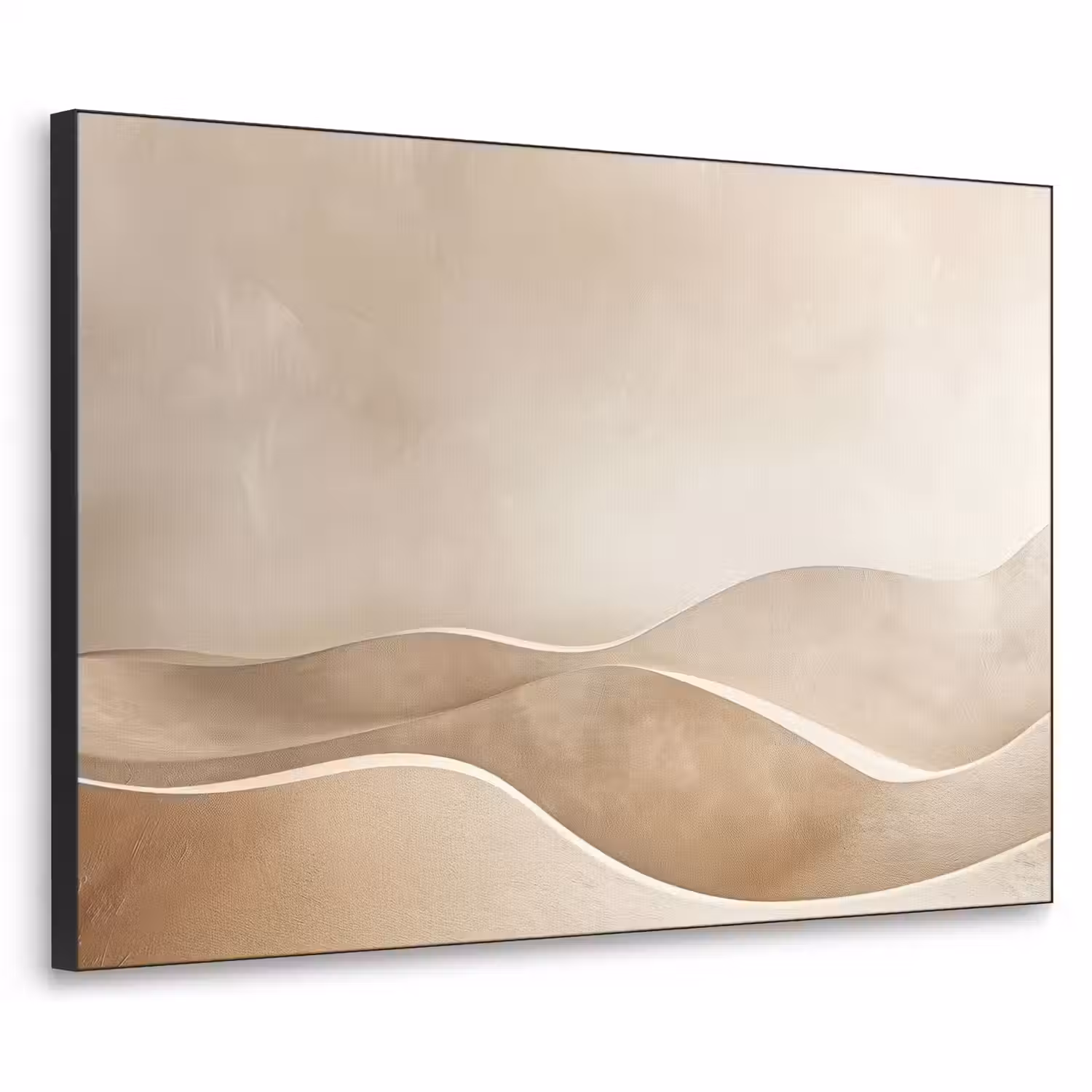 Beige - Natuur - Abstract - Modern Textielframe zwart klein -3d