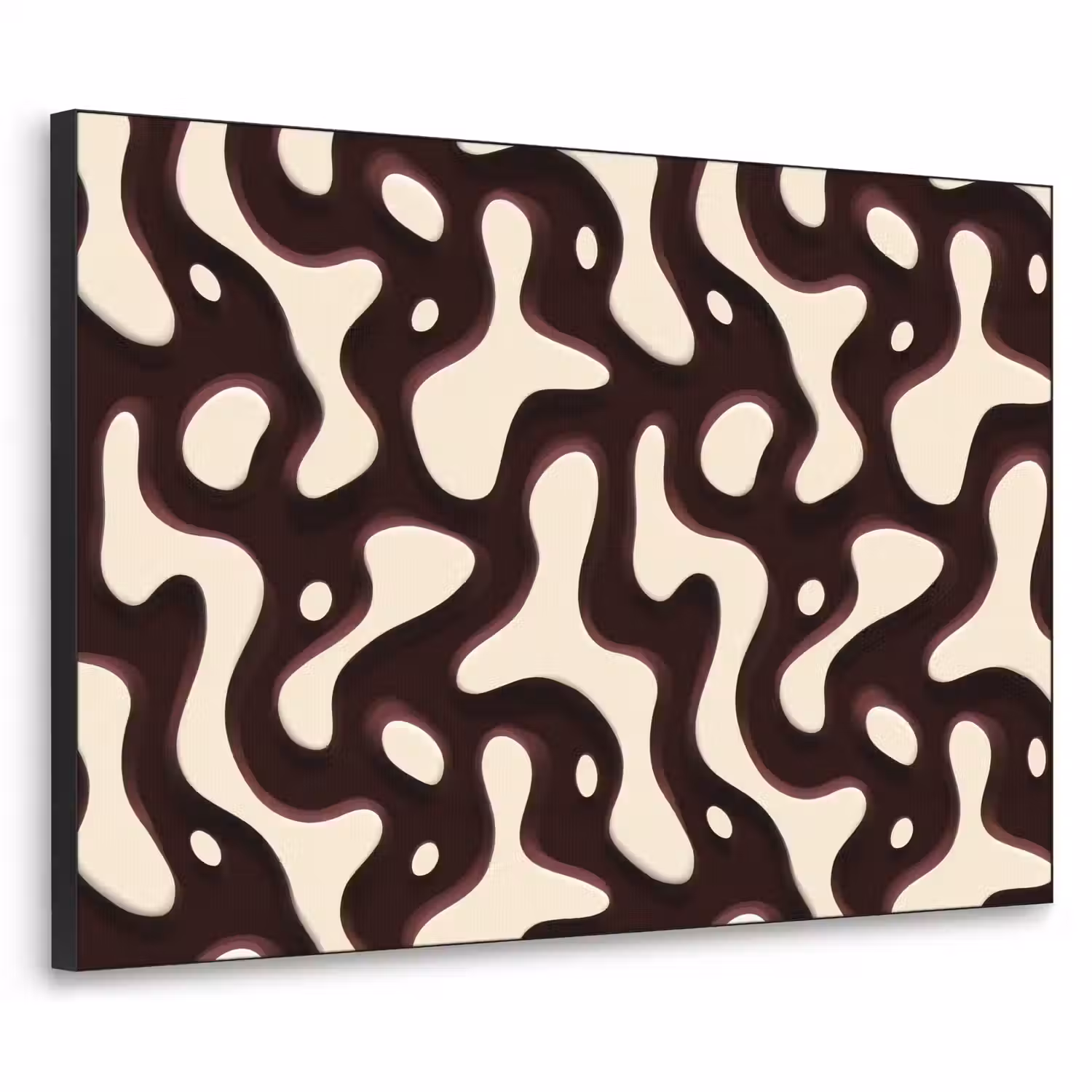 Organisch - Krachtig - Bruin Textielframe zwart klein 947 -3d