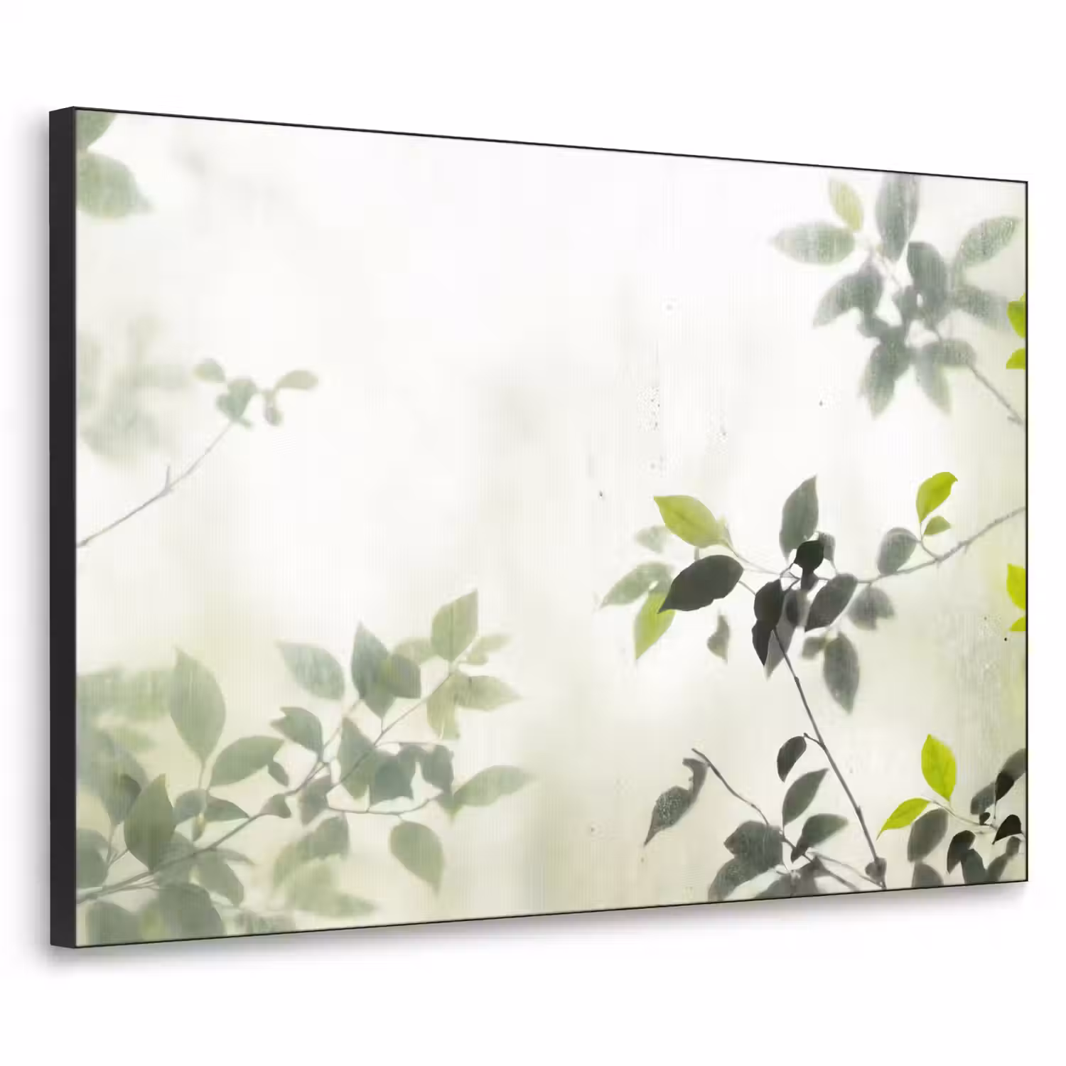 Blad - Schaduw - Natuur - Abstract - Groen Textielframe zwart klein -3d