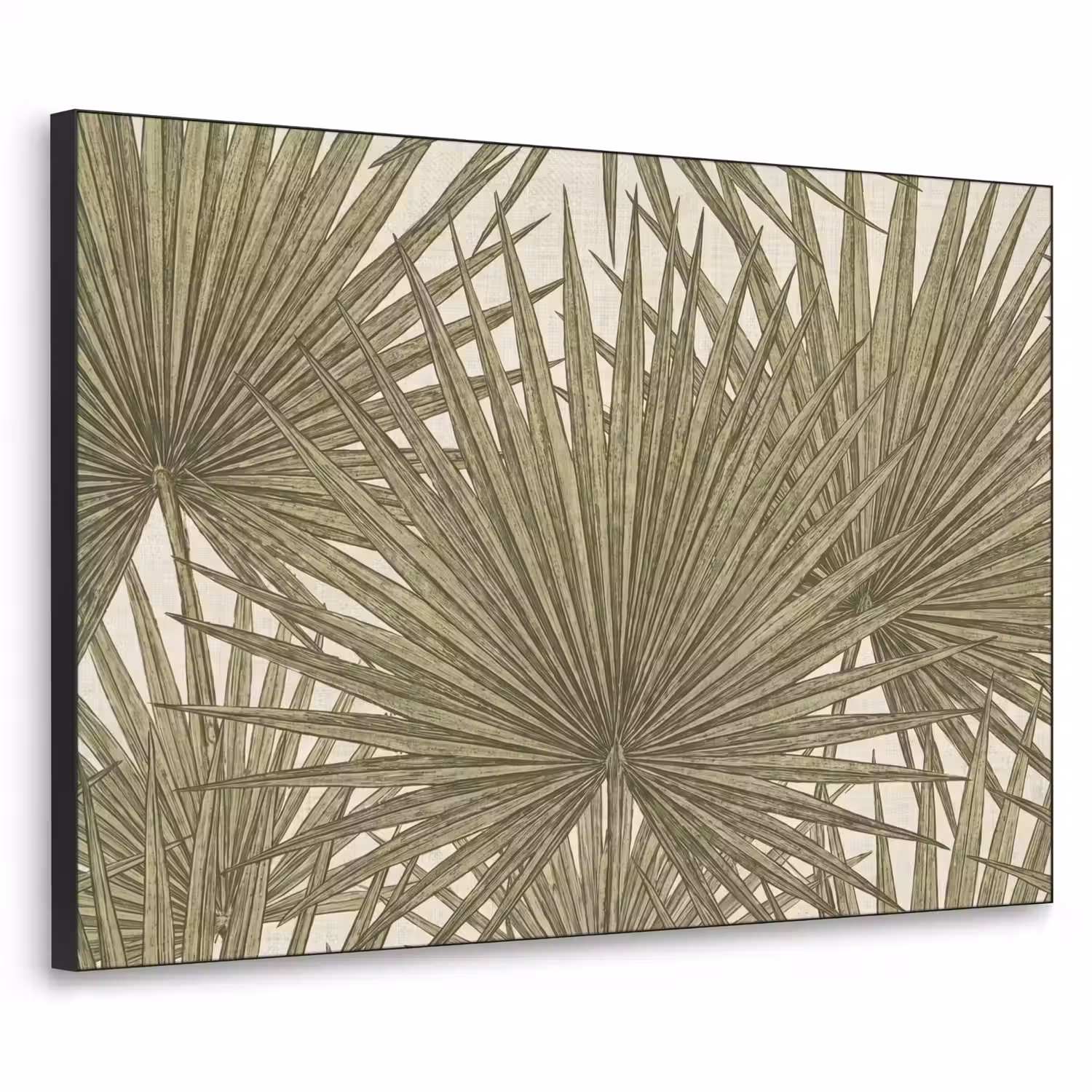 Blad - Tropisch - Patroon - Natuur - Groen Textielframe zwart klein -3d