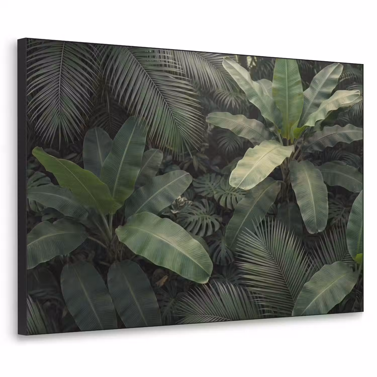 Bladeren - Groen - Tropisch - Natuur Textielframe zwart klein -3d