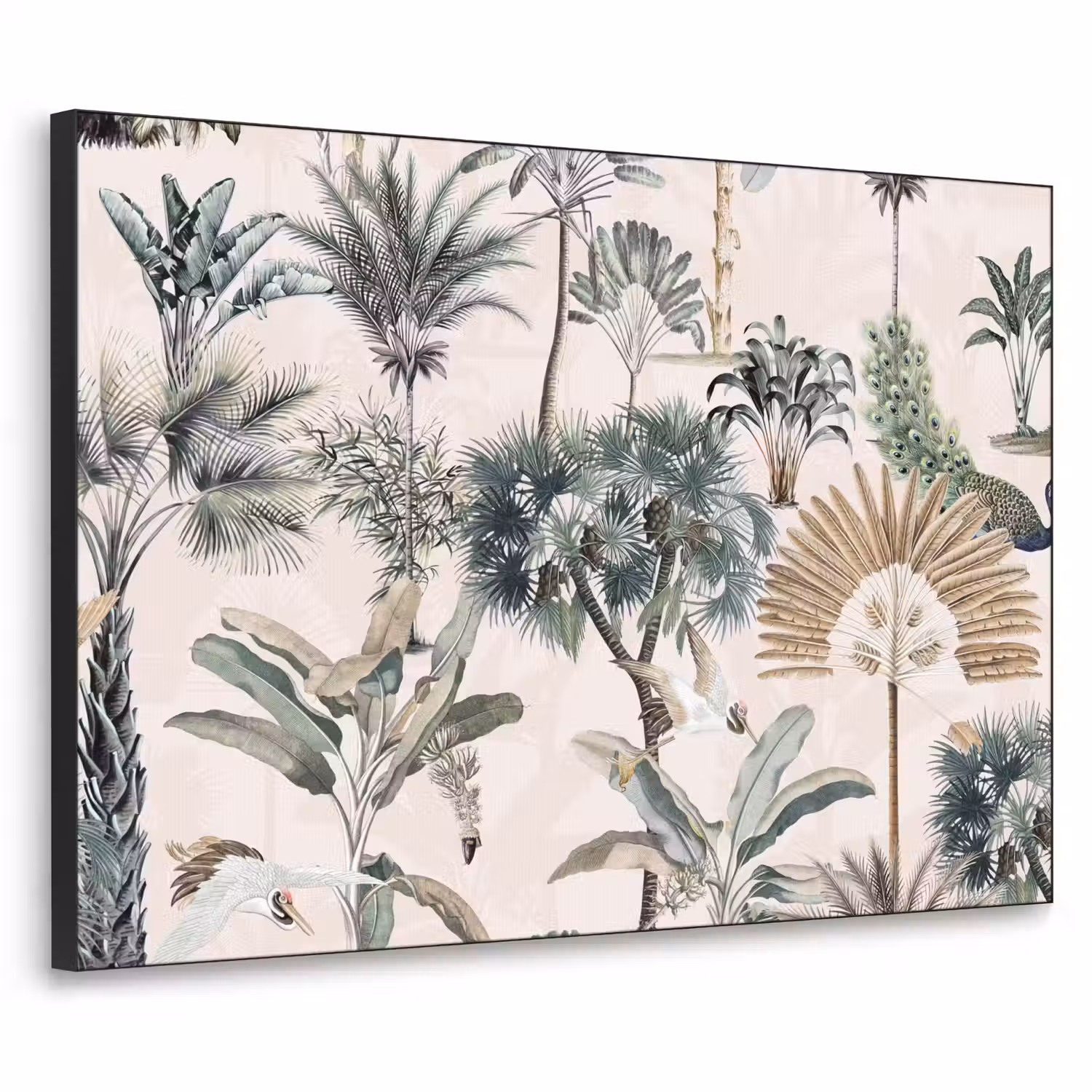 Bladeren - Monstera - Jungle - Tropical Textielframe zwart klein -3d