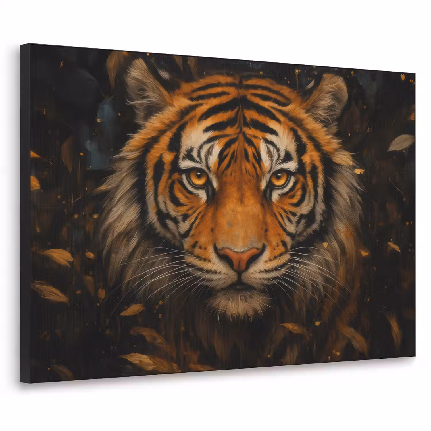 Bladeren - Tijger - Oranje Textielframe - compleet frame klein -3d