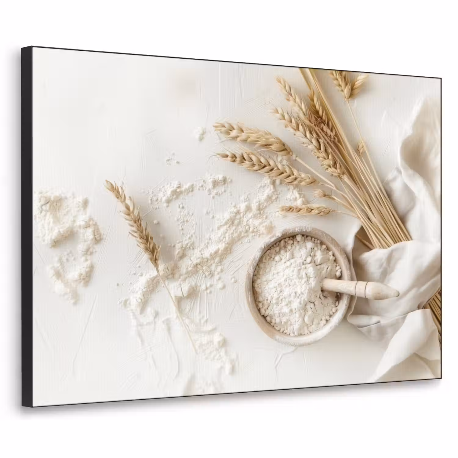 Bloem - Hout - Tarwe Textielframe - compleet frame klein -3d