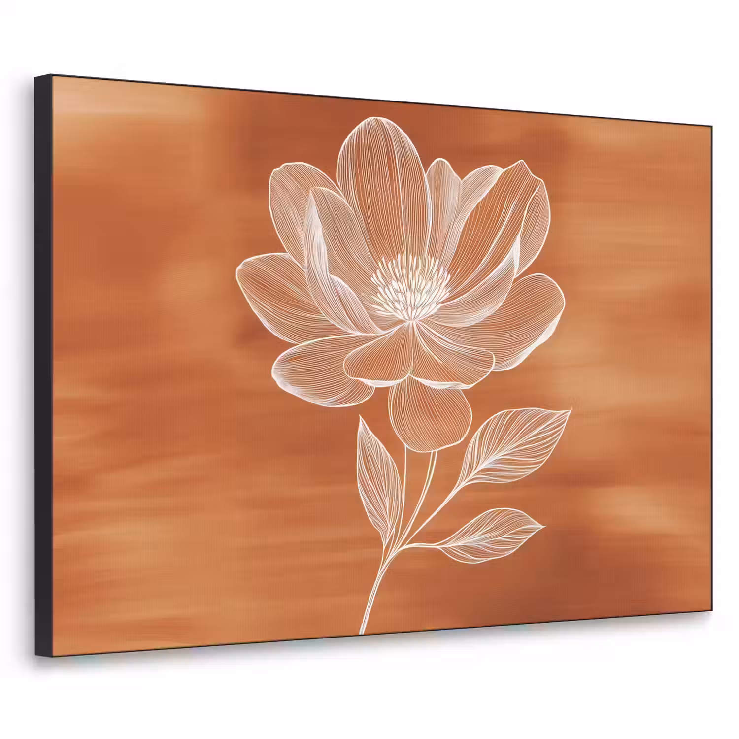 Bloem - Minimalistisch - Wit Textielframe - compleet frame klein -3d