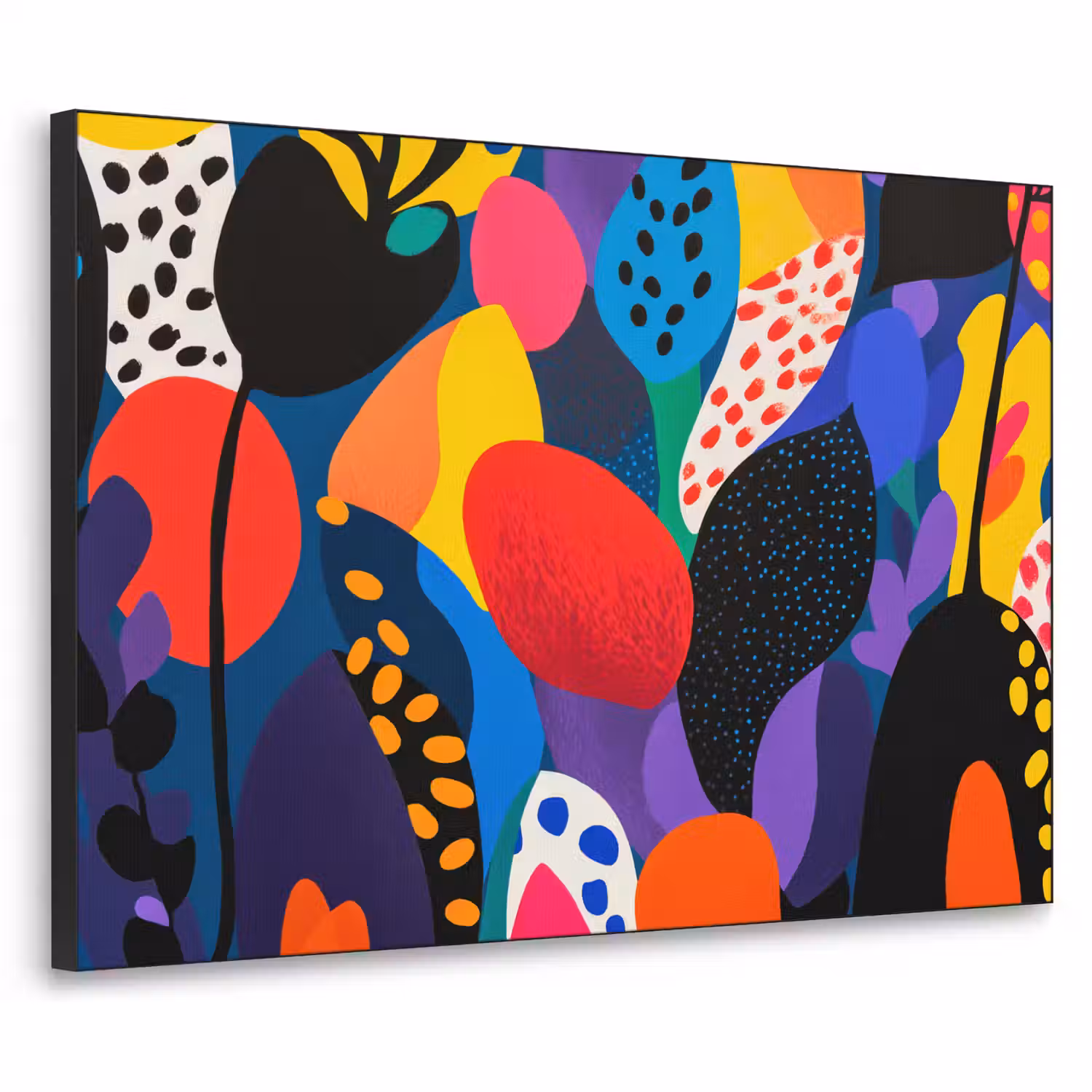 Bloemen - Bladeren - Abstract - Rood Textielframe - compleet frame klein -3d