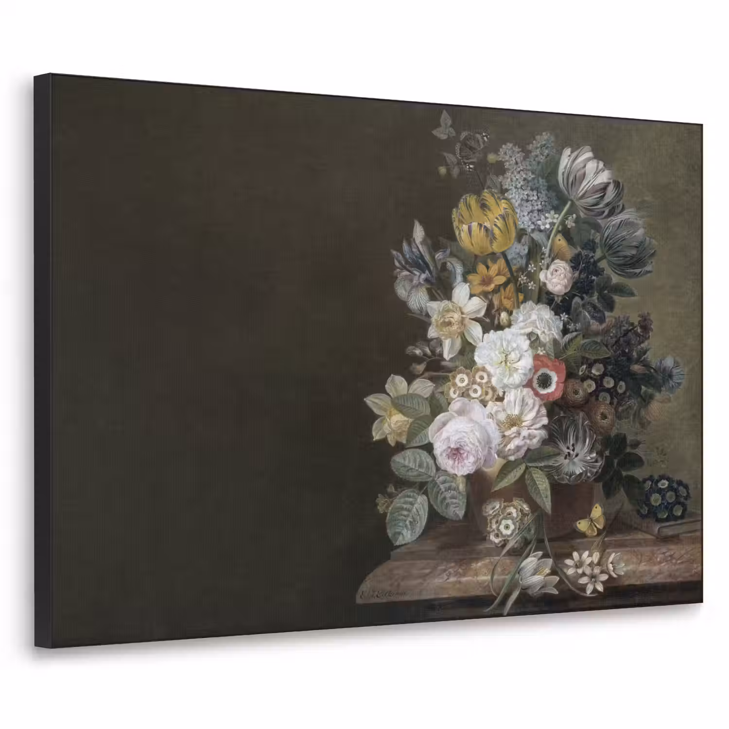 Bloemen - Eelke Jelles Eelkema - Oude meesters Textielframe zwart klein -3d