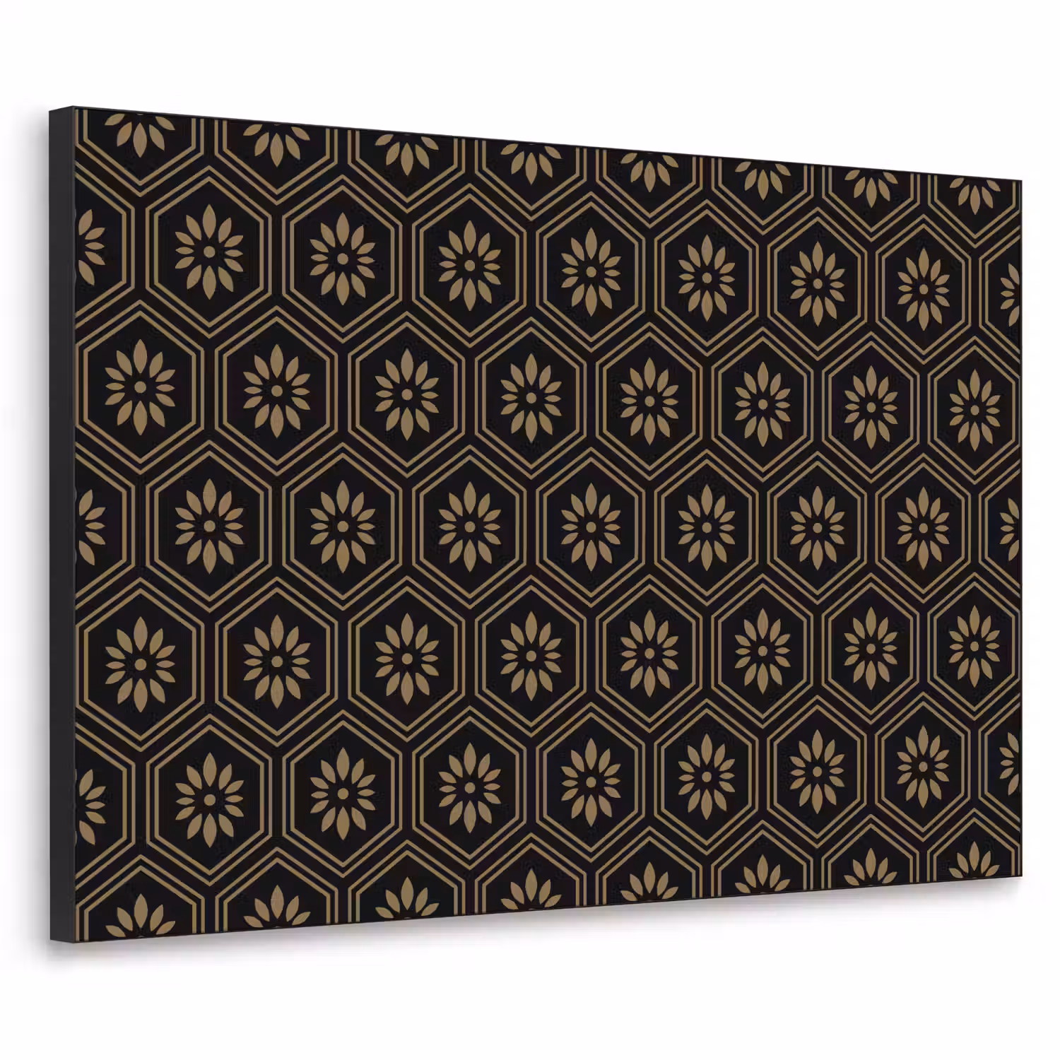 Bloemen - Goud - Hexagon Textielframe - compleet frame klein 947 -3d