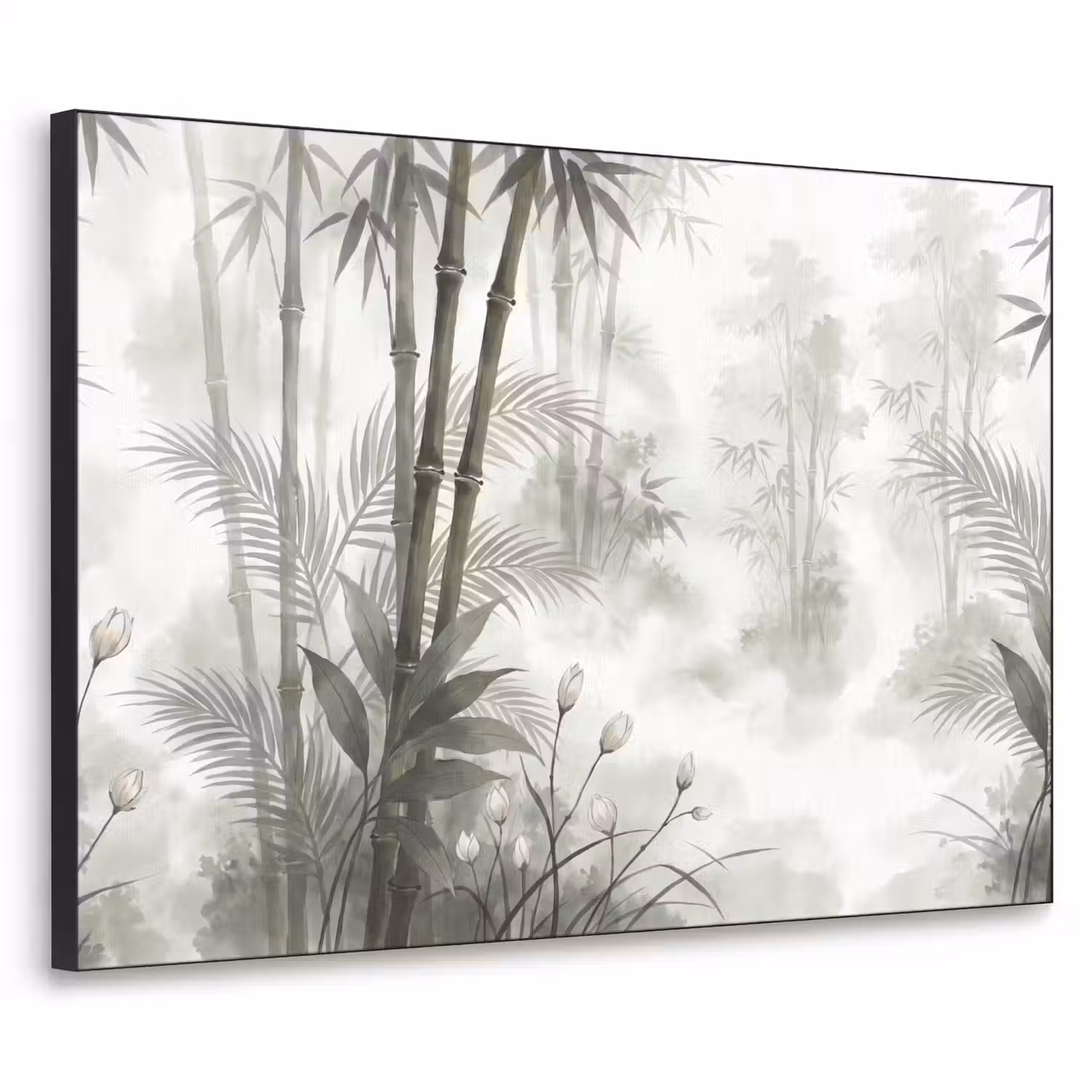 Bloemen - Knop - Tuin - Illustratie - Wit Textielframe zwart klein -3d