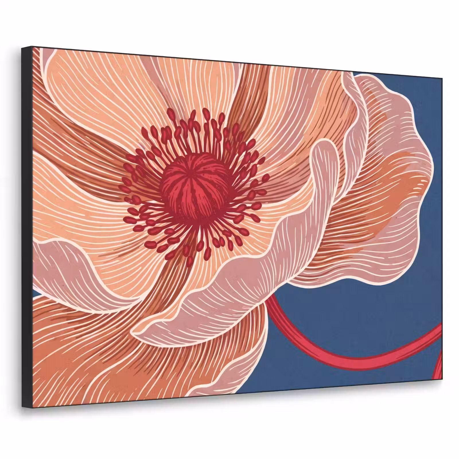 Art Frame - Blumen – Modern – Abstrakt - Bloemen - Modern - Abstract Textielframe zwart klein