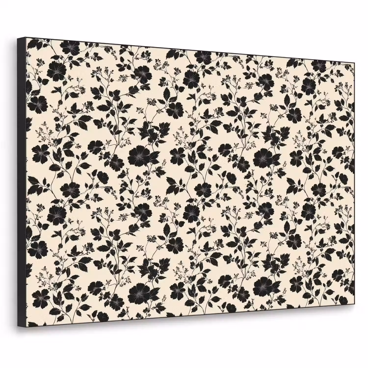 Bloemen - Dessin - Zwart Textielframe zwart klein 947 -3d