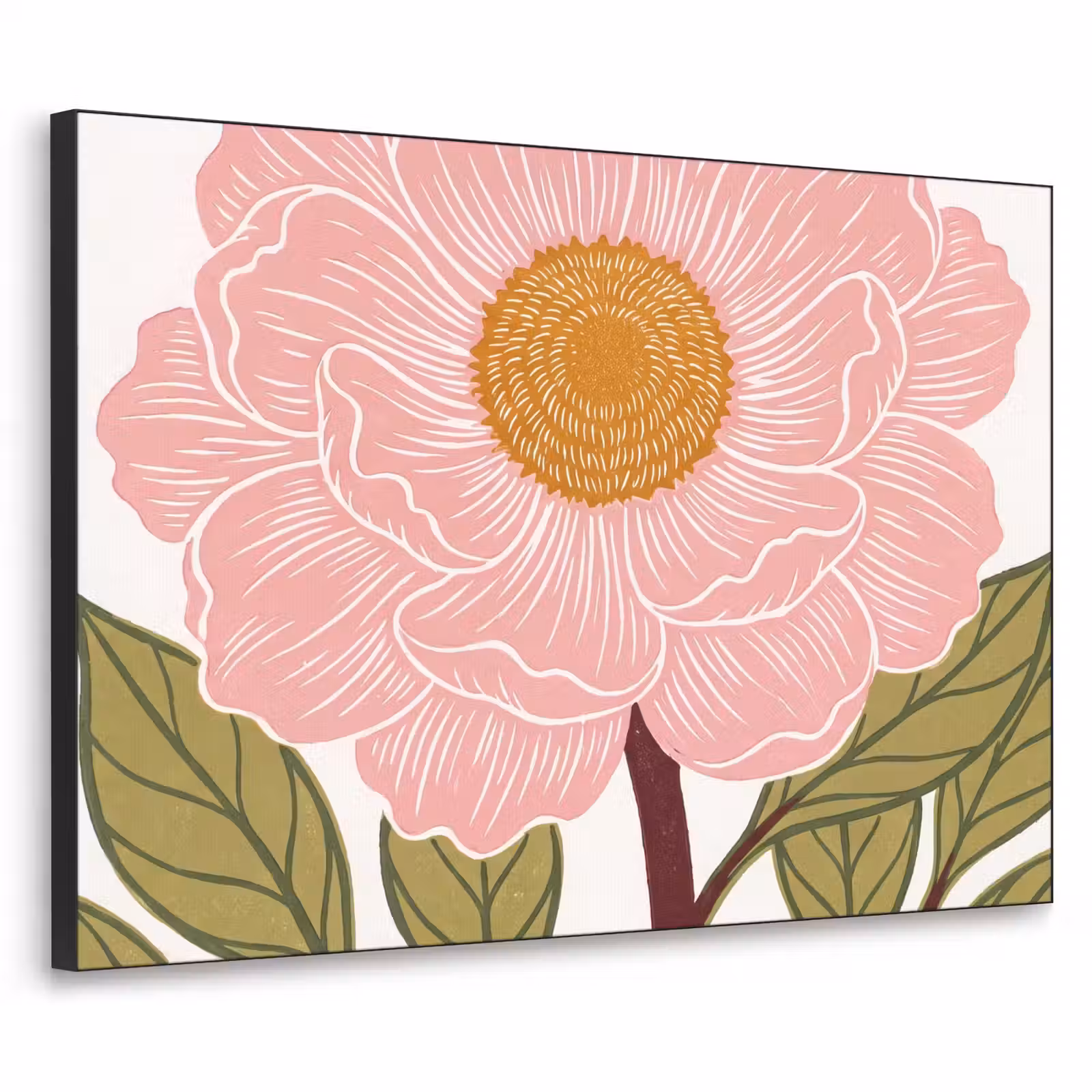 Art Frame - Blumen – Rosa – Illustration - Bloemen - Roze - Illustratie Textielframe zwart klein