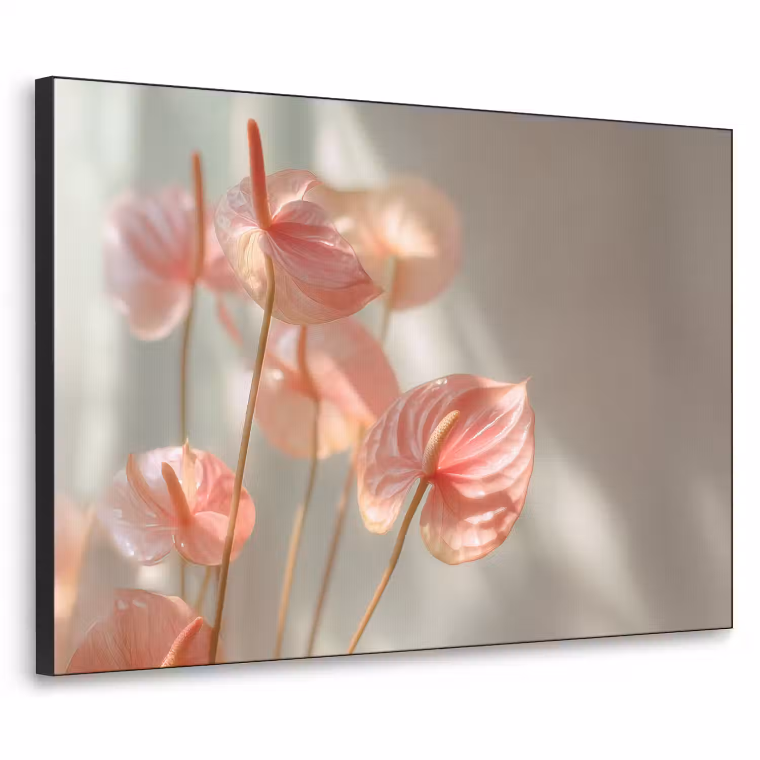 Bloemen - Stelen - Roze - Schaduw Textielframe - compleet frame klein -3d