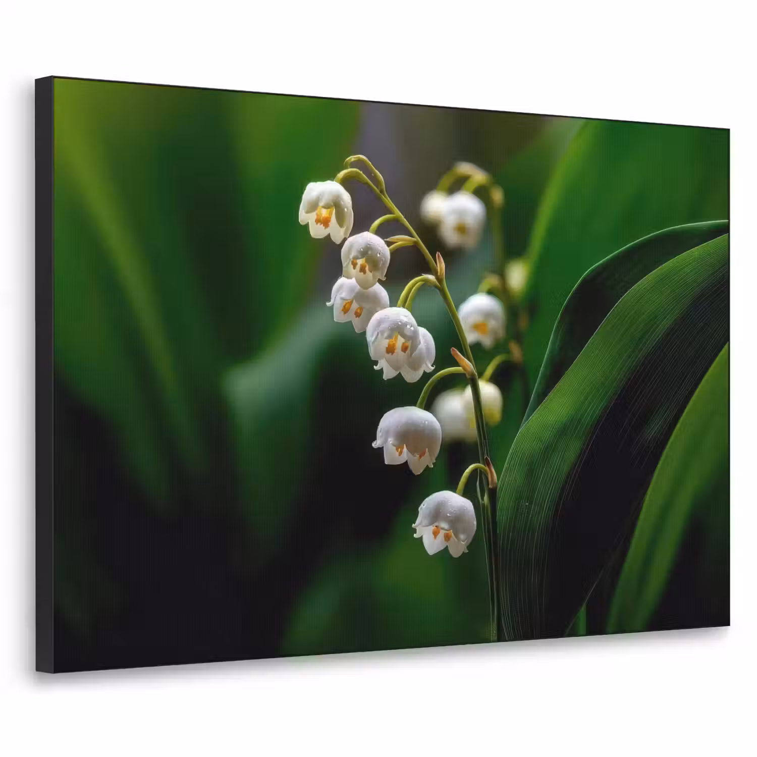 Bloemen - Wit - Bladeren - Lelietjes Textielframe - compleet frame klein -3d