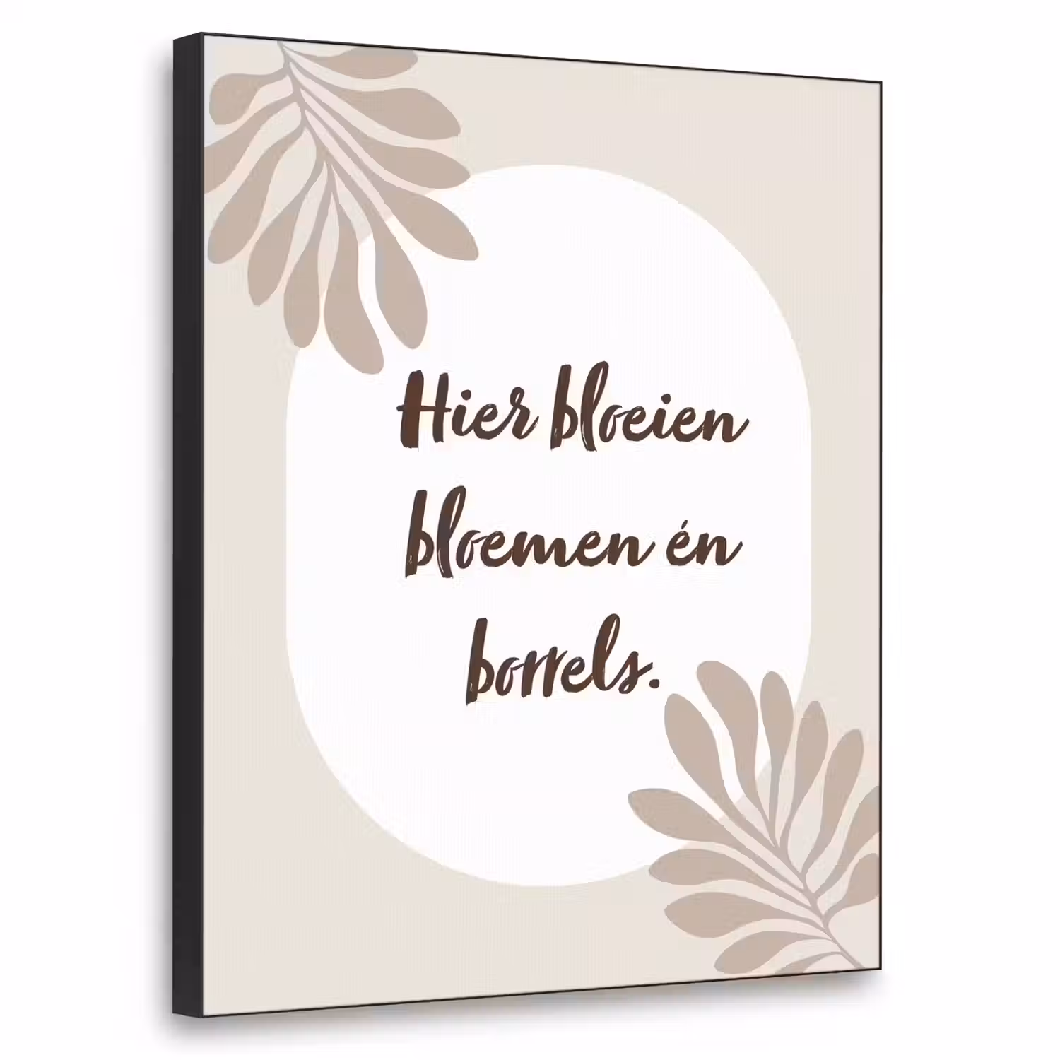 Bloemen - Quote - Zomer - Beige Textielframe - compleet frame klein -3d