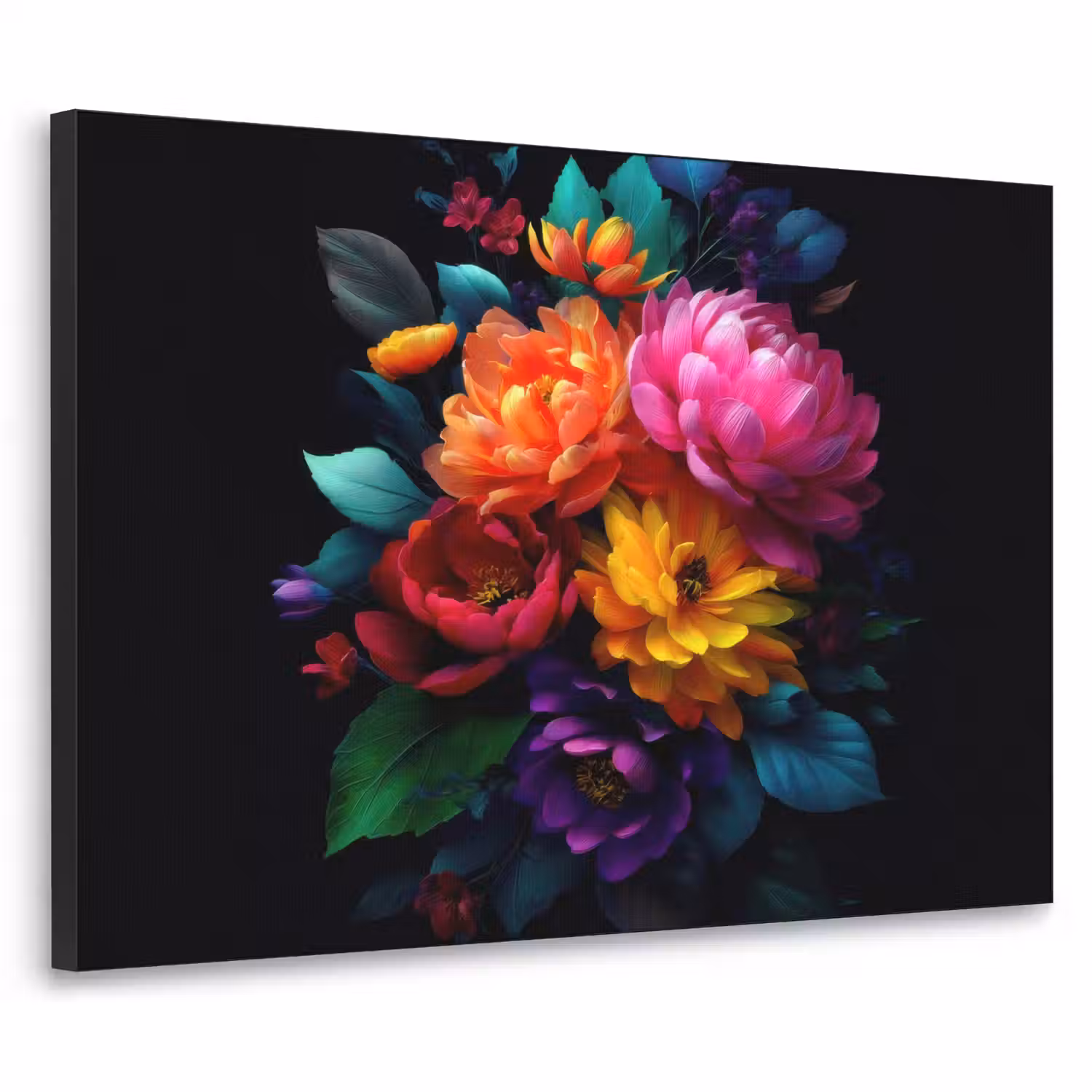 Boeket - Bloemen - Kleur Textielframe - compleet frame klein -3d