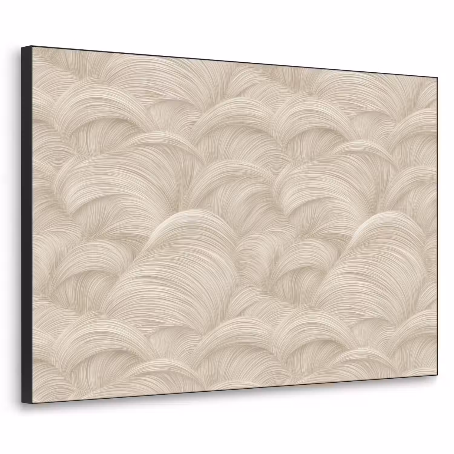 Bogen - Patroon - Beige Textielframe zwart klein 947 -3d