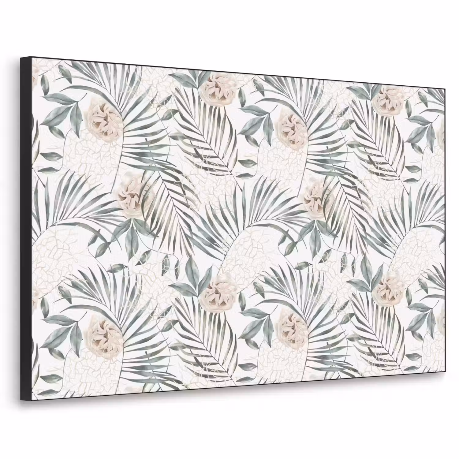 Bohemian - Bloemen - Bladeren - Jungle - Tropical Textielframe zwart klein -3d