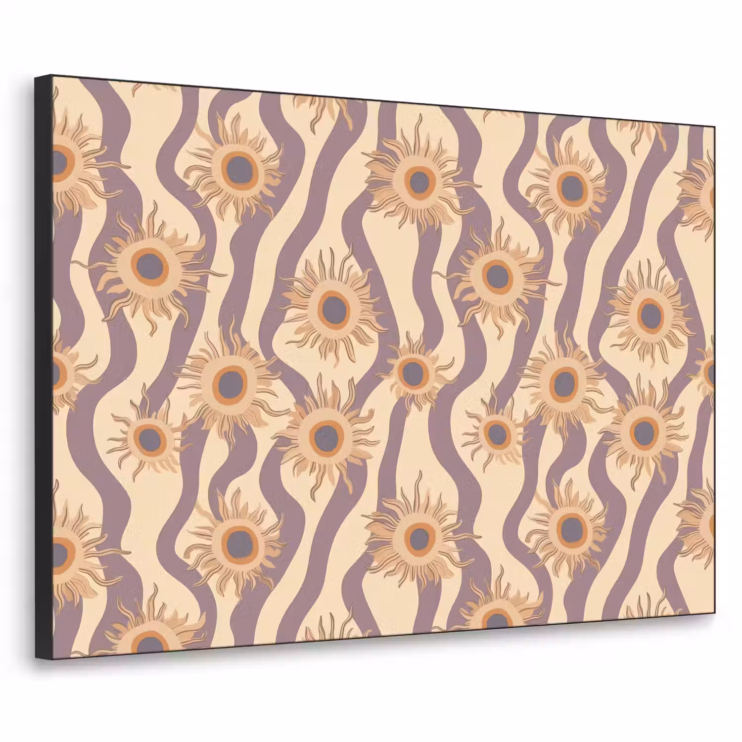 Bohemian - Vibe - Lavendelpaars Textielframe zwart klein 947 -3d