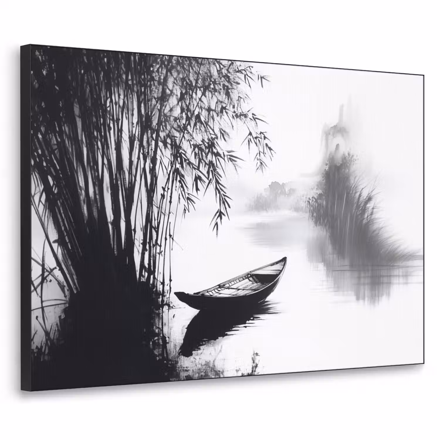 Boot - Rivier - Bamboe - Wit Textielframe - compleet frame klein -3d