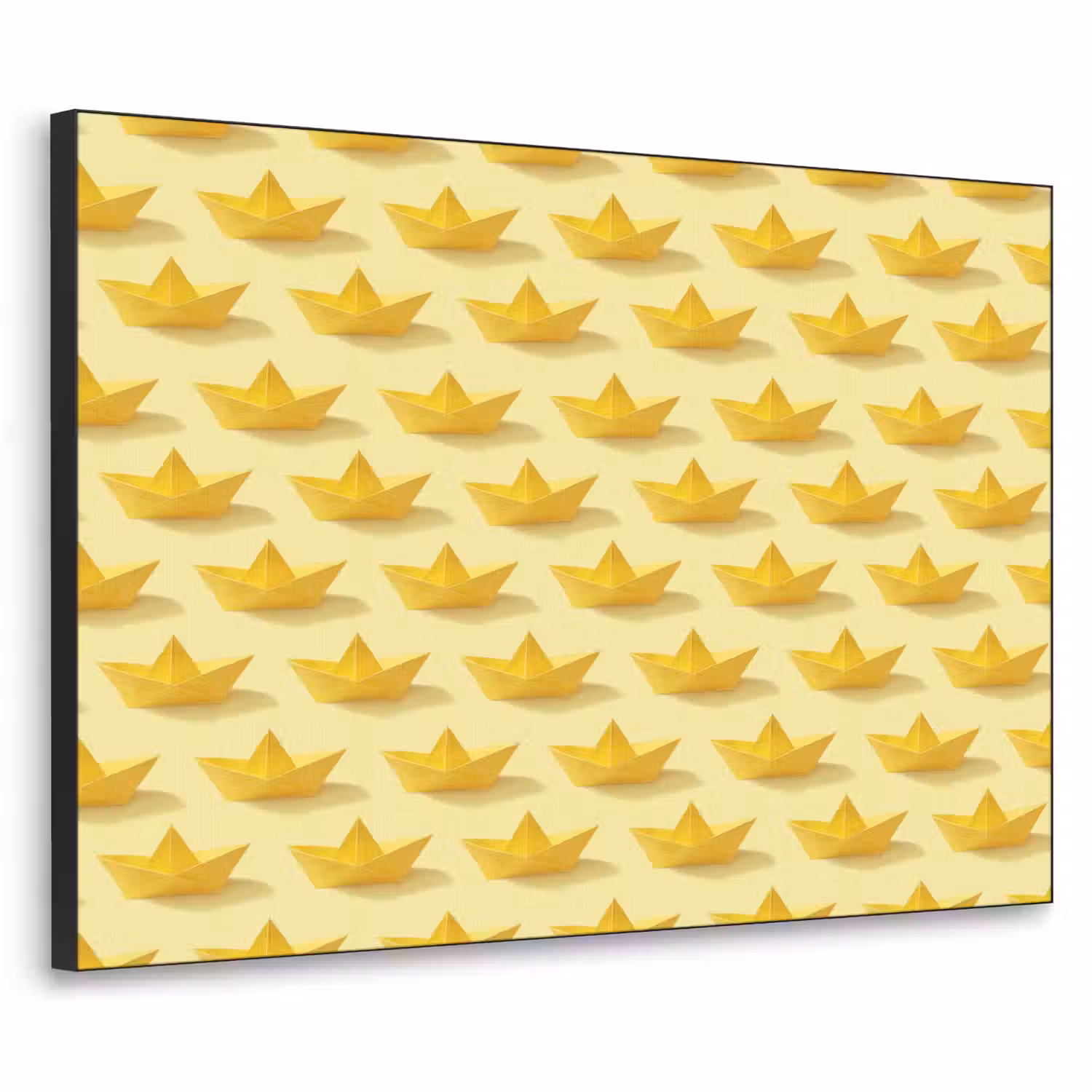 Bootjes - Origami - Creatief - Geel Textielframe zwart klein 947 -3d