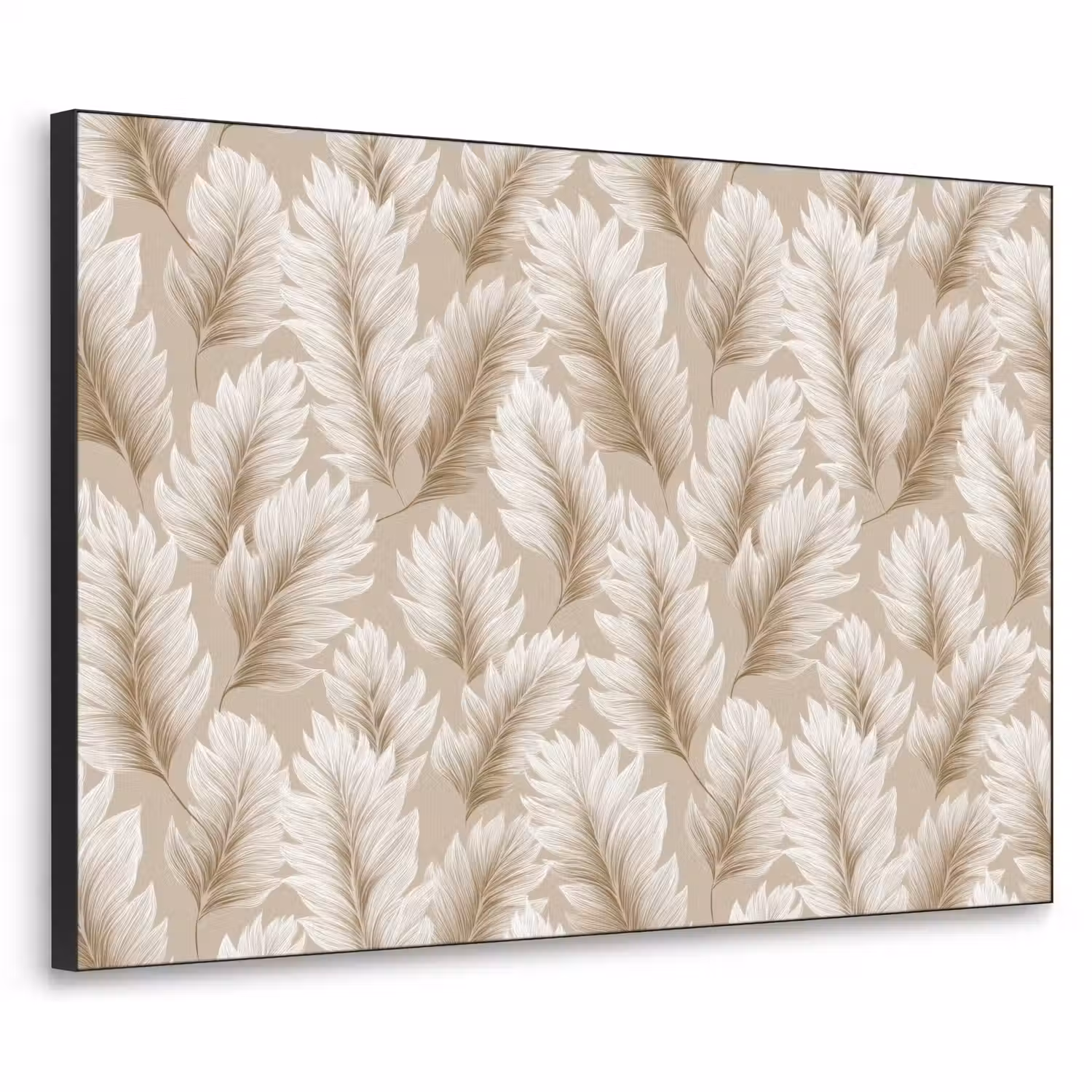 Botanisch - Patroon - Beige Textielframe zwart klein 947 -3d