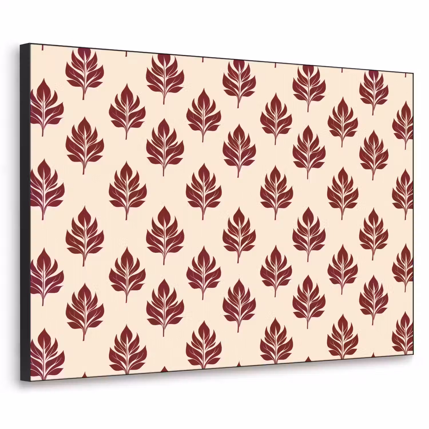 Botanisch - Patroon - Bordeaux Textielframe zwart klein 947 -3d