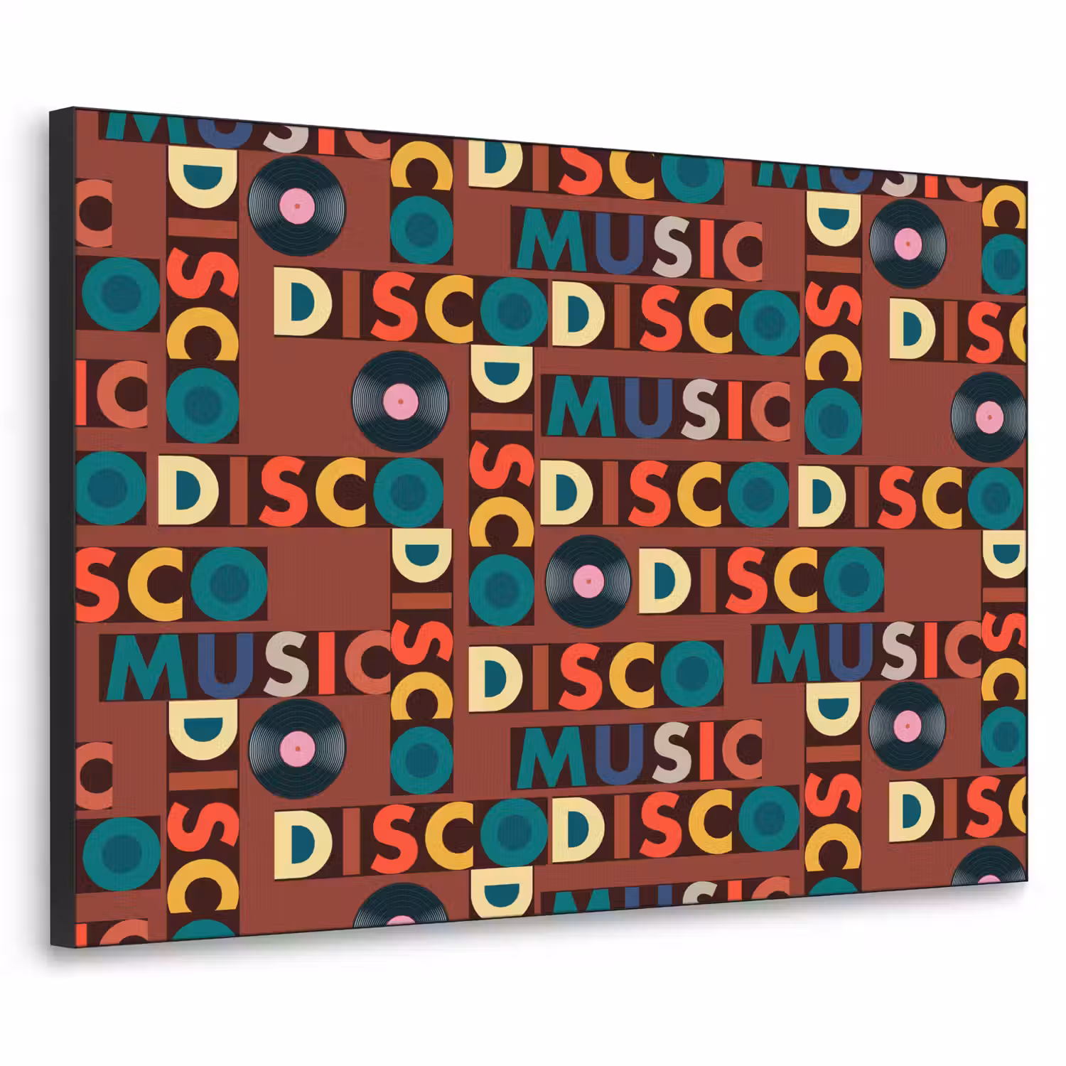Bruin - Retro - Disco - Patroon Textielframe - compleet frame klein 947 -3d