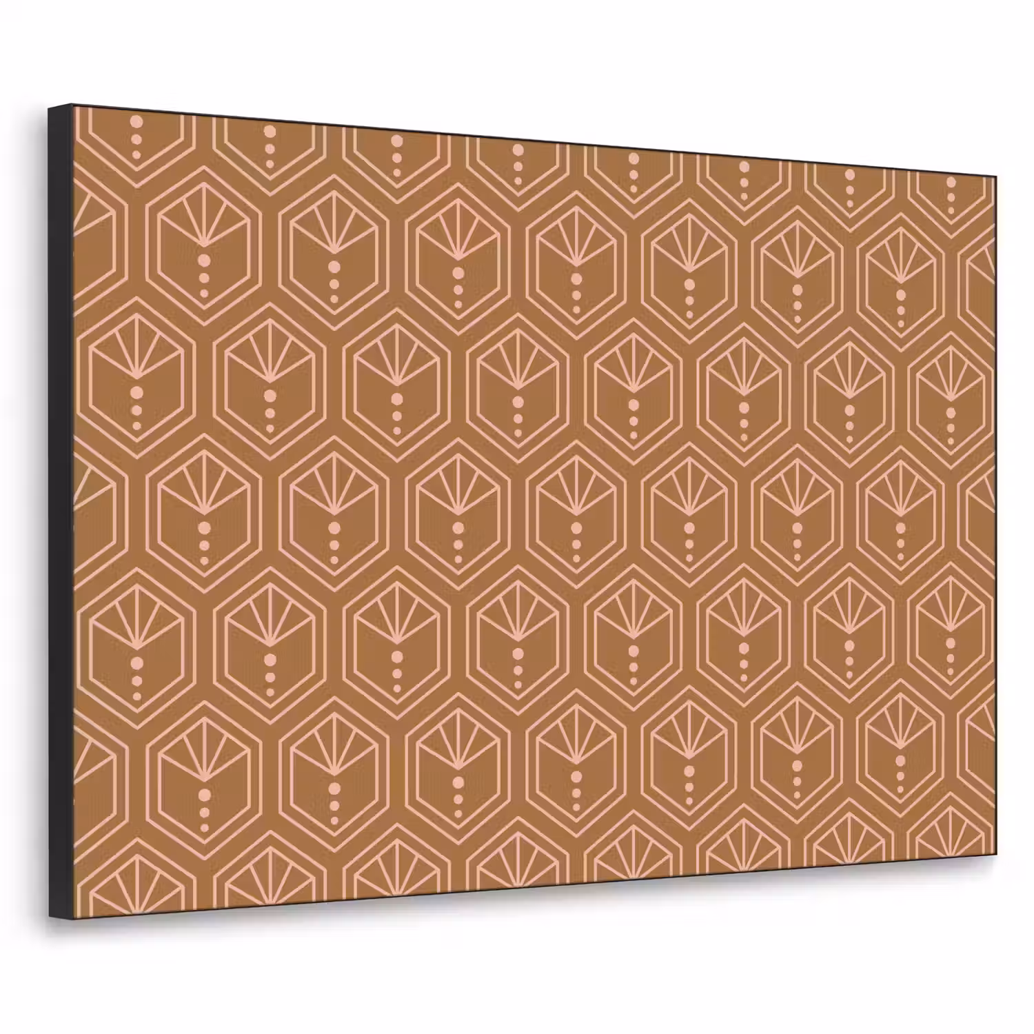 Bruin - Roze - Geometrisch - Patroon Textielframe - compleet frame klein 947 -3d