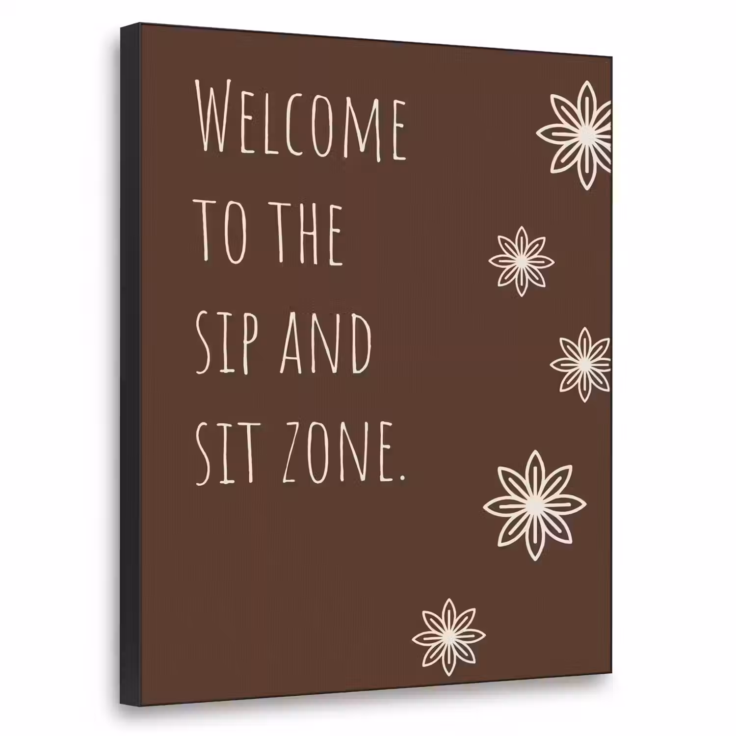 Bruin - Quote - Bloemen - Zomer Textielframe - compleet frame klein -3d