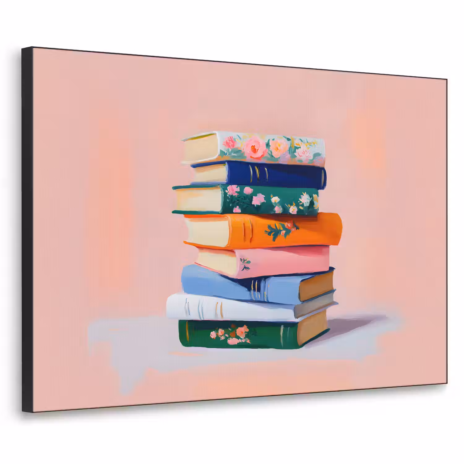 Boeken - Stapel - Kleurrijk Textielframe - compleet frame klein -3d