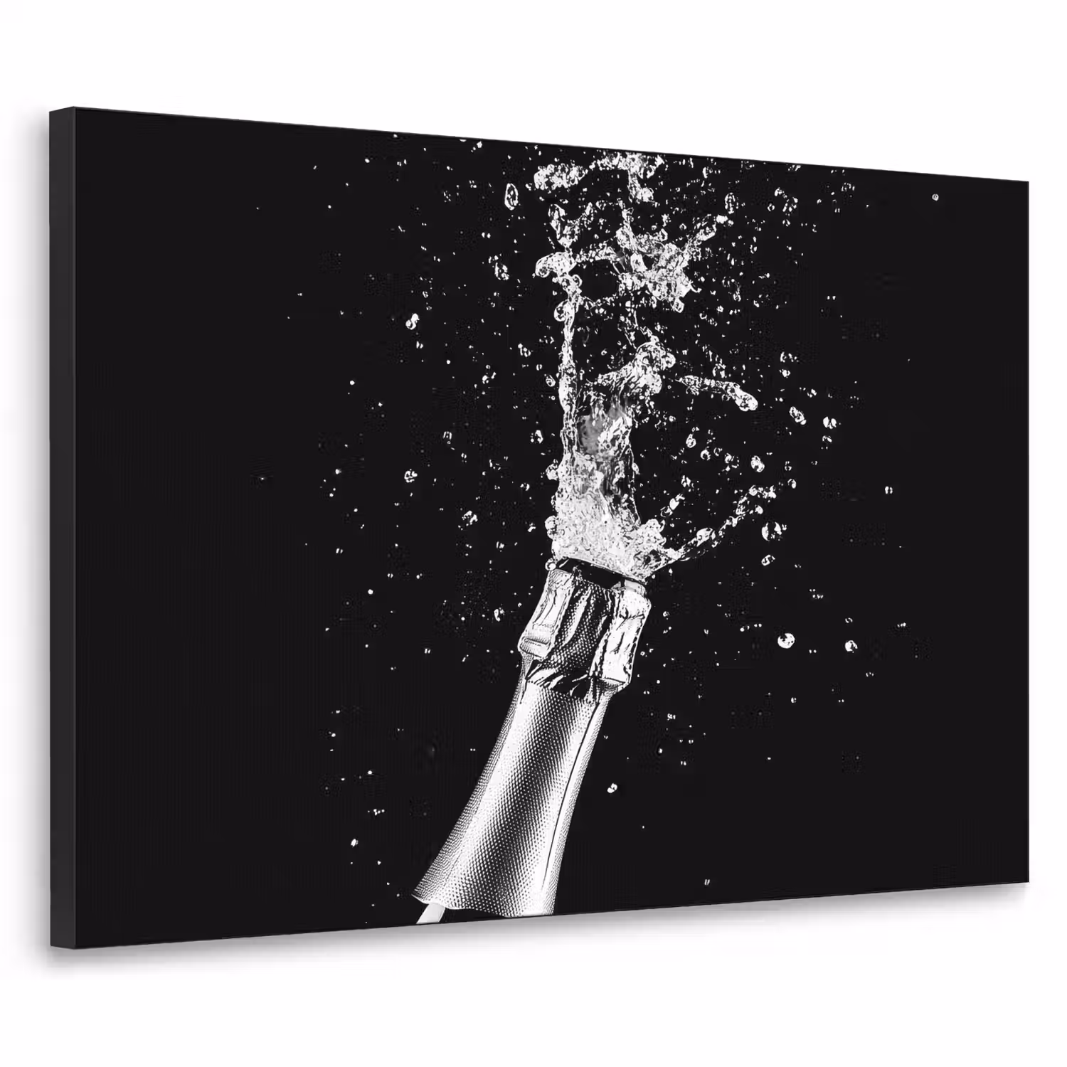 Champagne - Zwart - Spetters - Popping Textielframe - compleet frame klein -3d