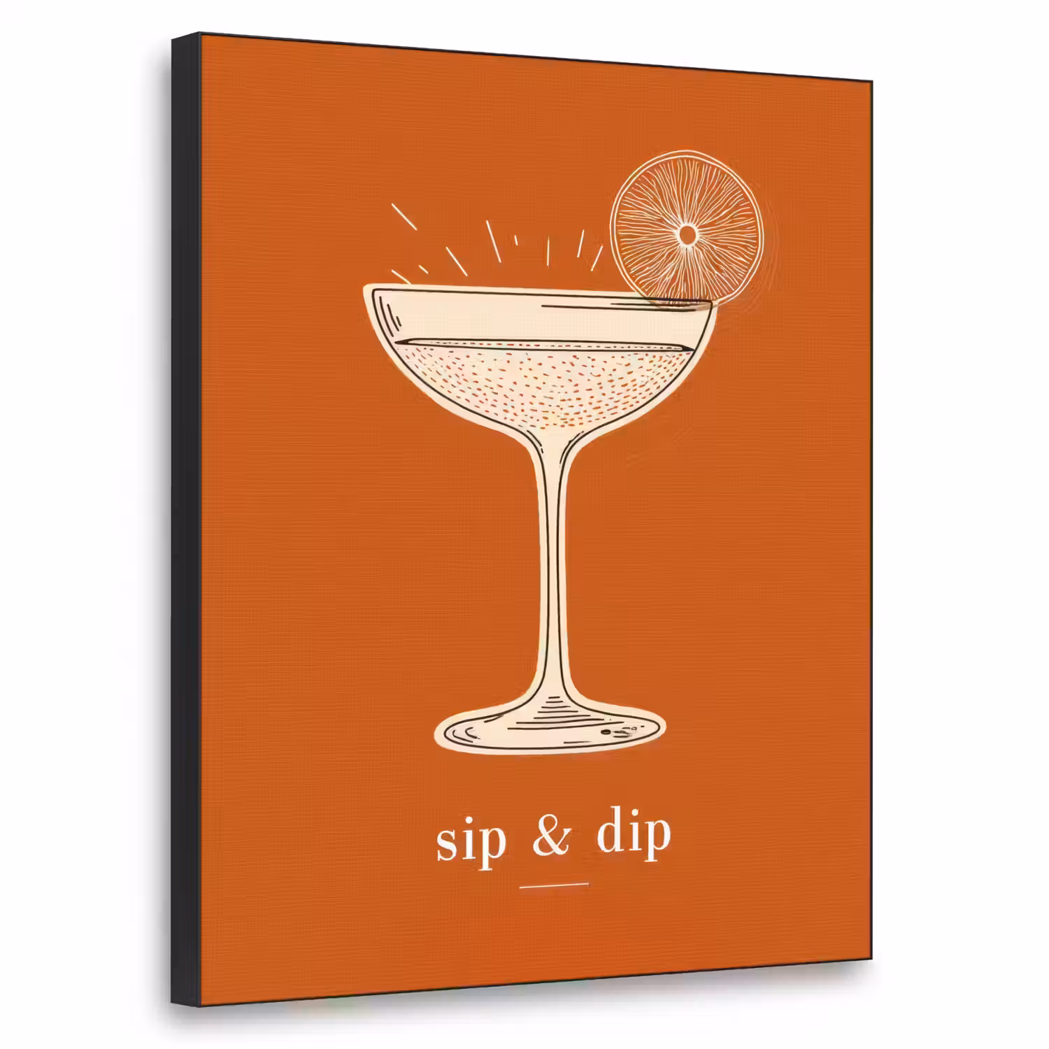 Cocktail - Oranje - Zomer - Quote Textielframe - compleet frame klein -3d
