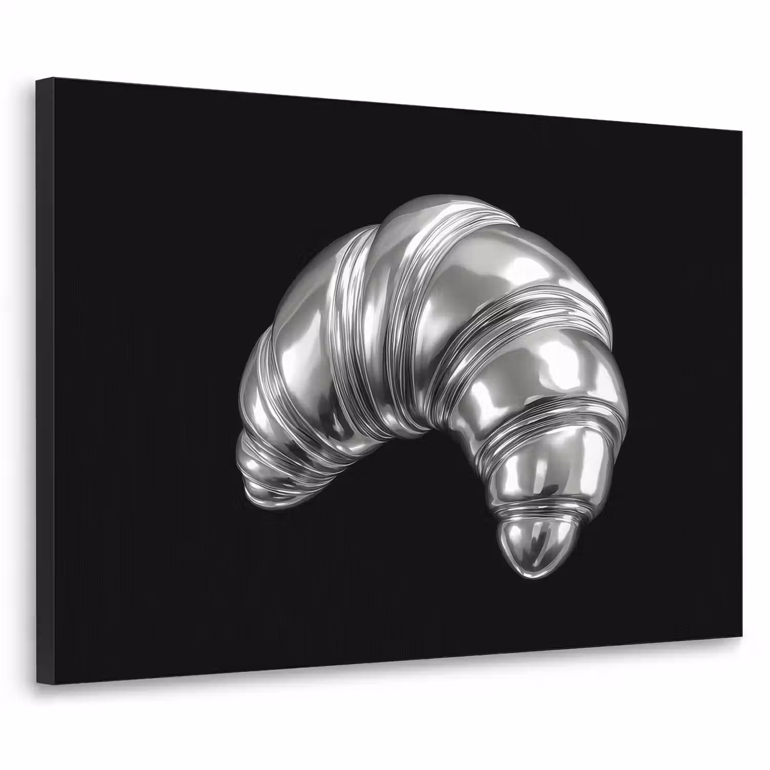 Croissant - Metaal - Zilver Textielframe - compleet frame klein -3d