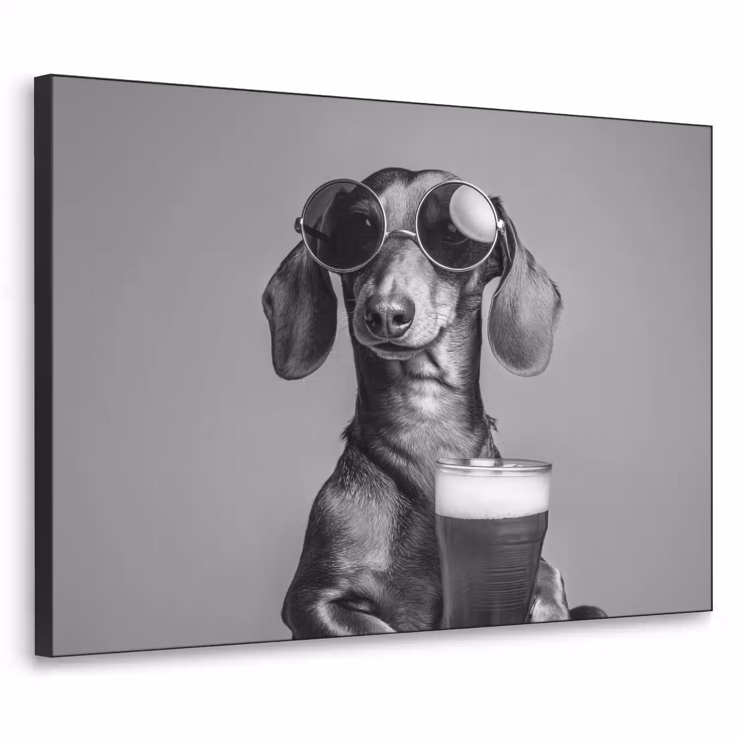 Teckel - Bier - Glas - Bril Textielframe - compleet frame klein -3d