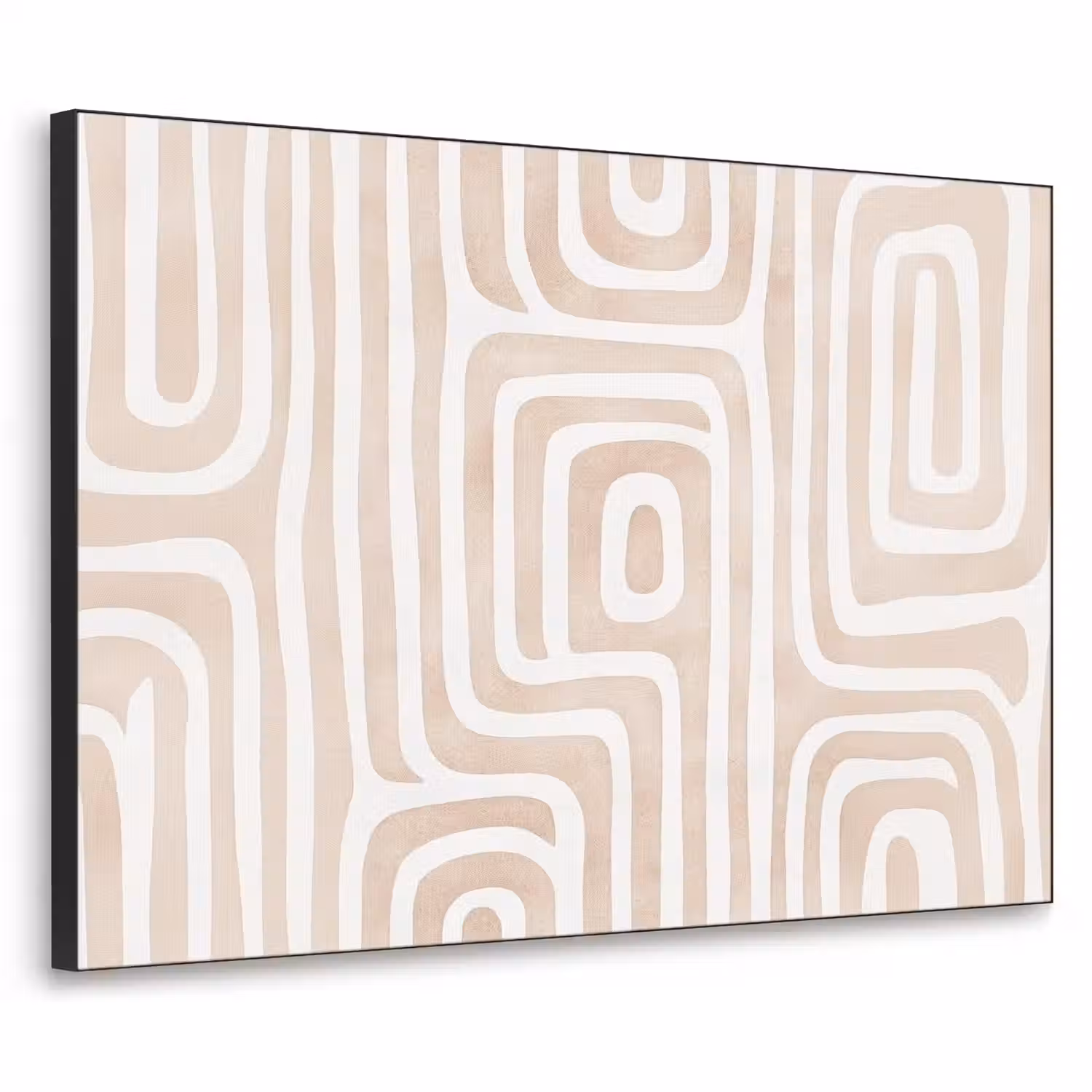 Decoratief - Labyrint - Beige Textielframe - compleet frame klein -3d
