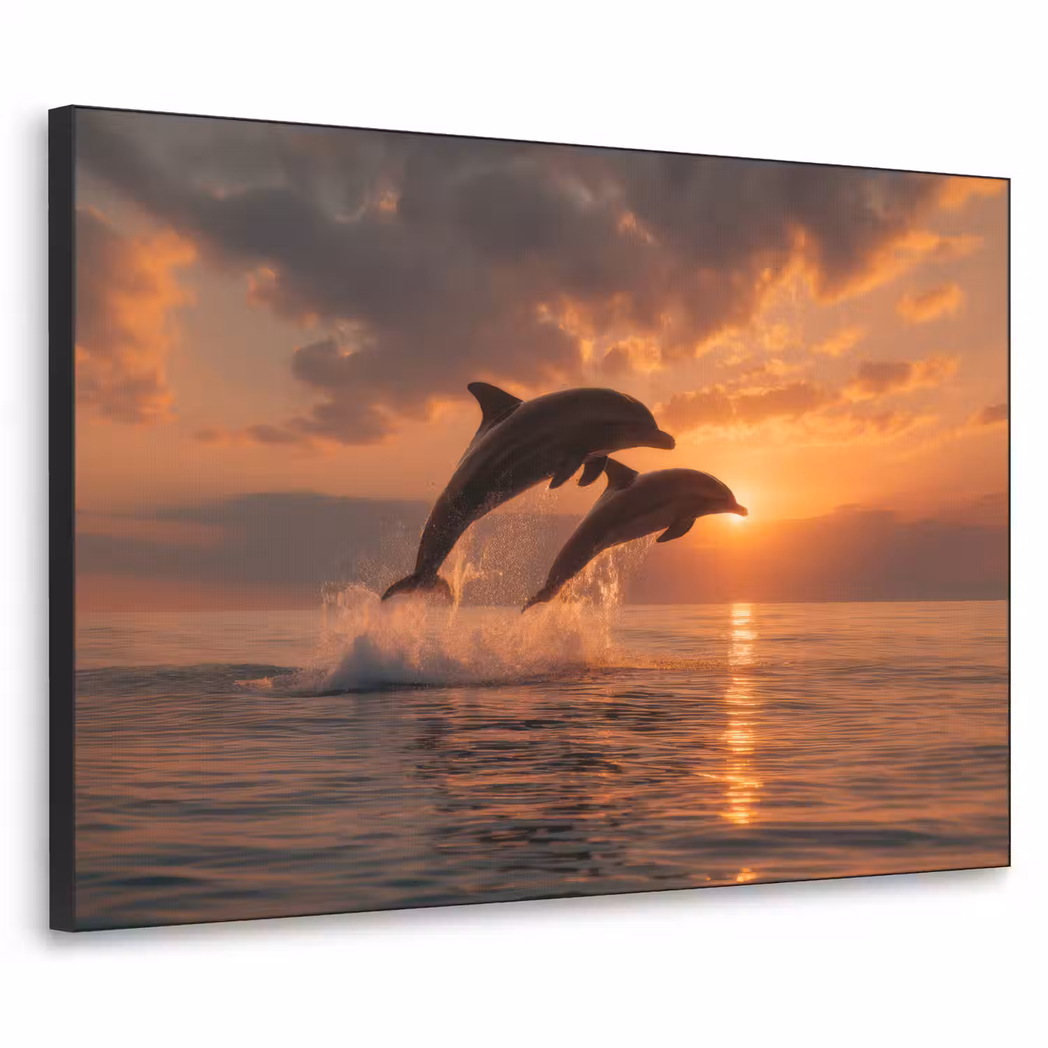 Dolfijnen - Zee - Realistisch Textielframe - compleet frame klein -3d