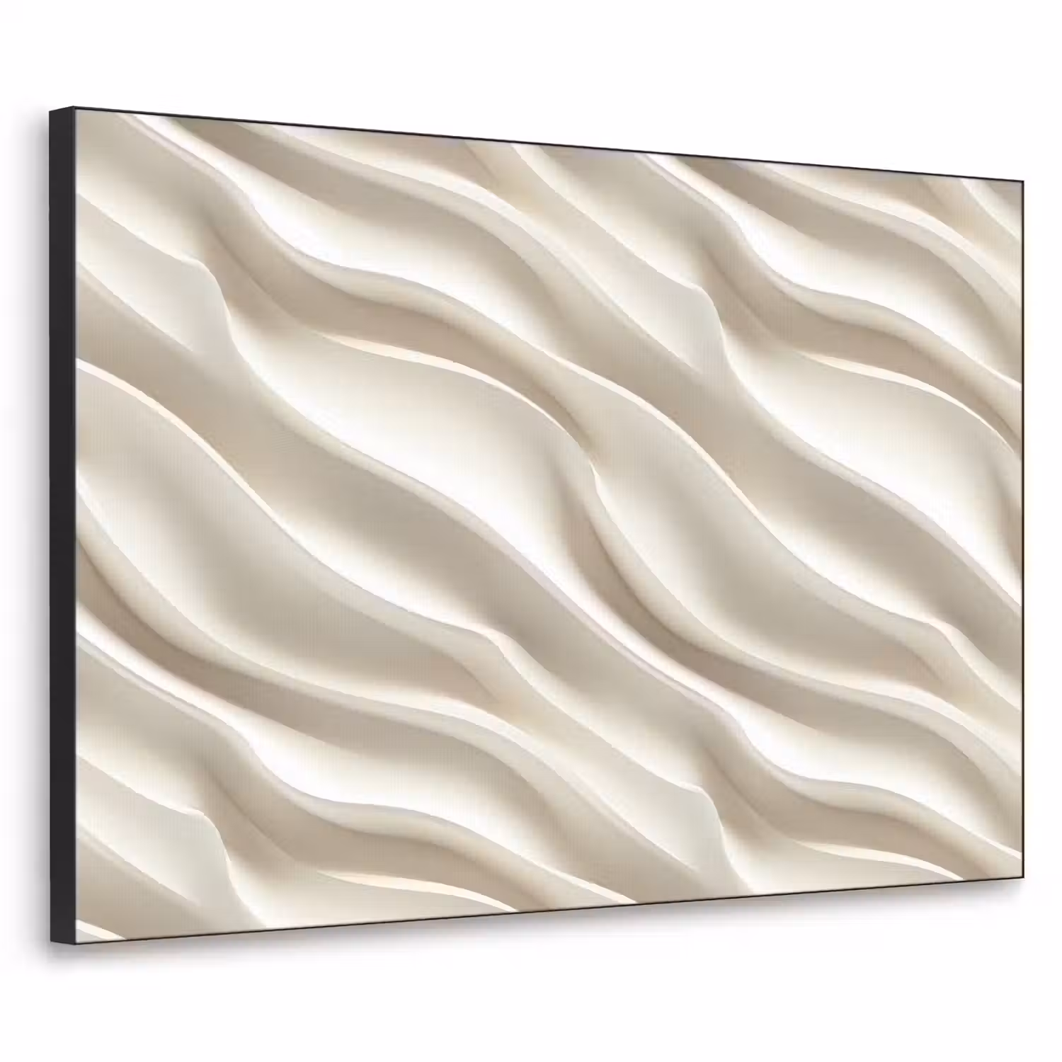 Diagonaal - Golven - Crème Textielframe zwart klein 947 -3d