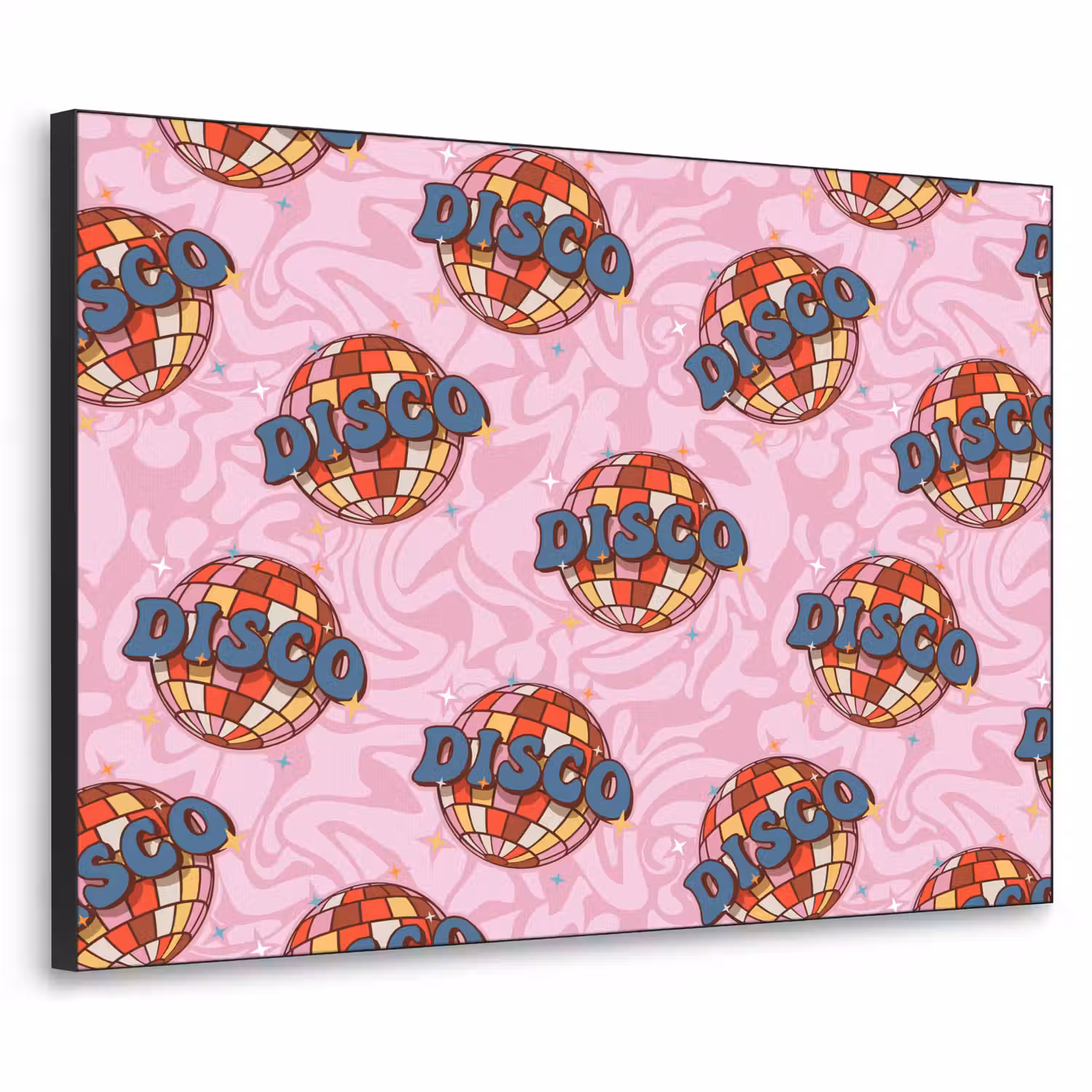 Disco - Bal - Patroon - Roze Textielframe - compleet frame klein 947 -3d